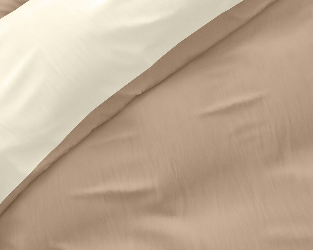 Zensation Twee Kleuren Creme/Taupe Dekbedovertrek