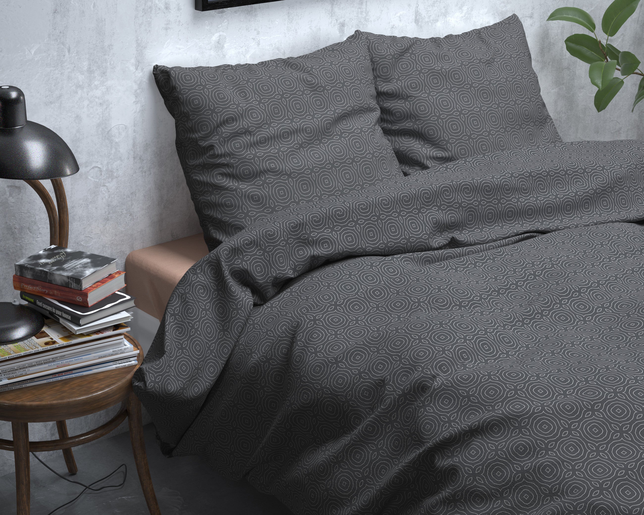 Sleeptime Flanel Jason Antraciet Dekbedovertrek