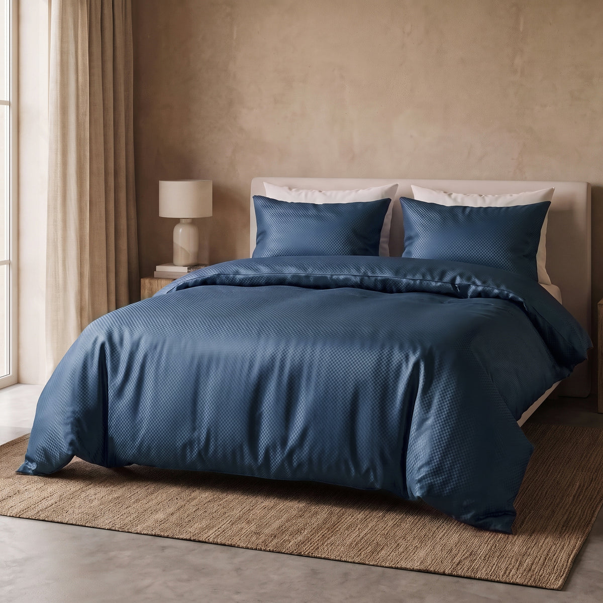 Hotel Dekbedovertrek – Luxe Satijnlook Micropercal – Blauw – Sleeptime