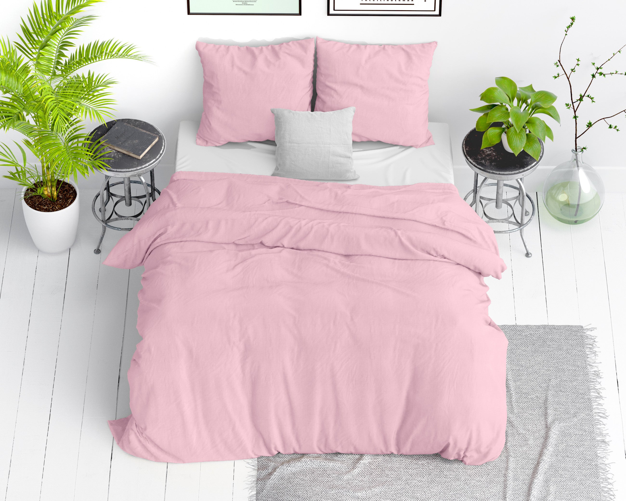 Dreamhouse Stone Washed Roze Dekbedovertrek