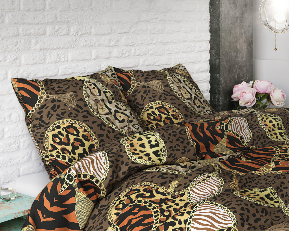 Sleeptime Panther Jewels Bruin Dekbedovertrek