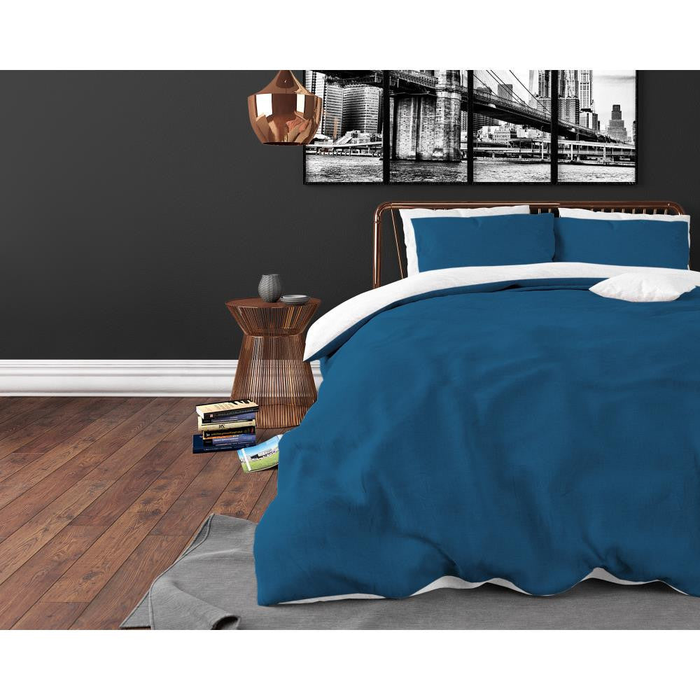 Zensation Twee Kleuren Navy/Wit Dekbedovertrek