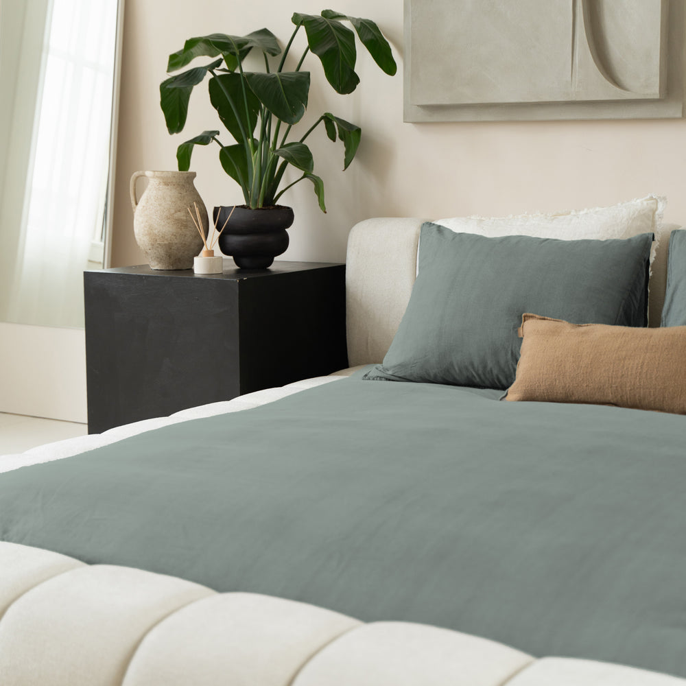 Dreamhouse Denim Stone Washed Groen Dekbedovertrek