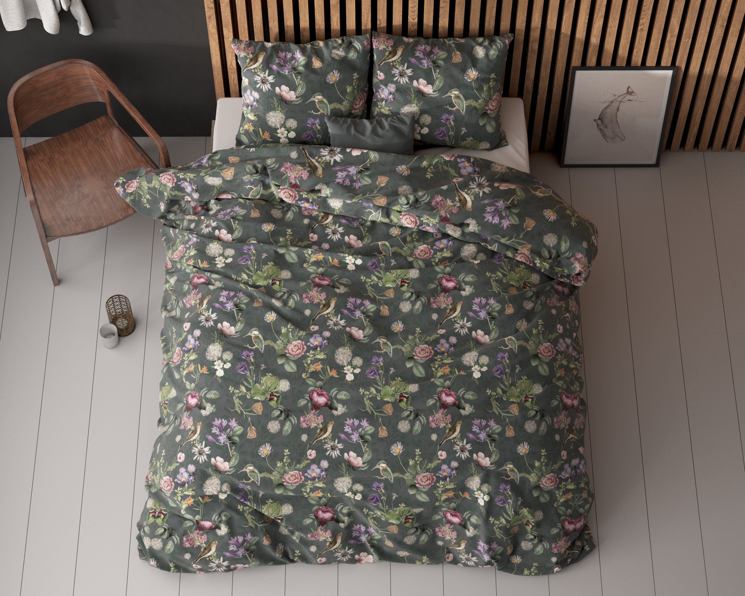 Sleeptime Tripple Flower Groen Dekbedovertrek