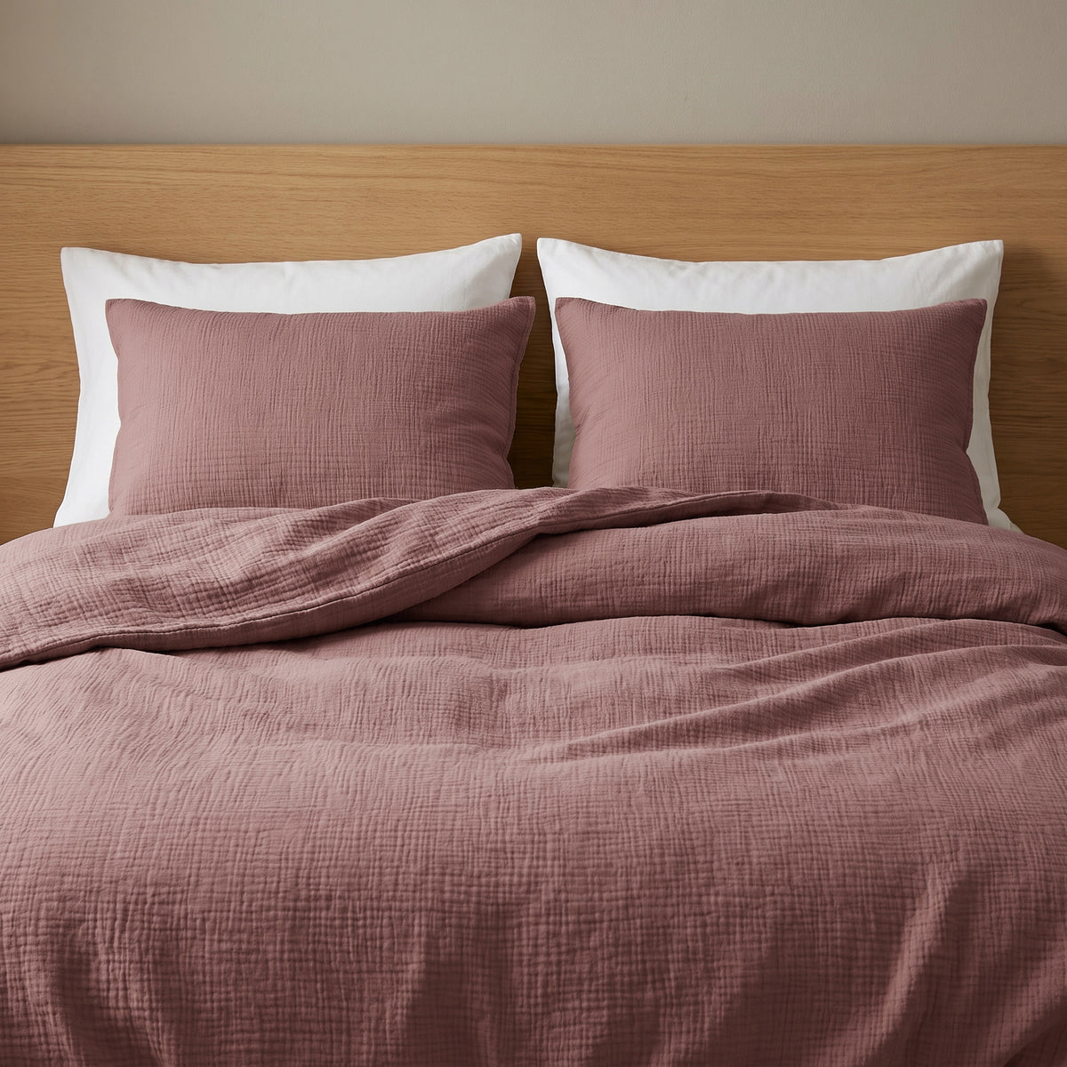 Mousseline dekbedovertrek oud roze 100% katoen – Dreamhouse – foto 2