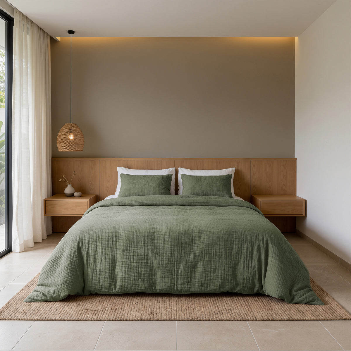 Mousseline dekbedovertrek groen 100% katoen – Dreamhouse – foto 3