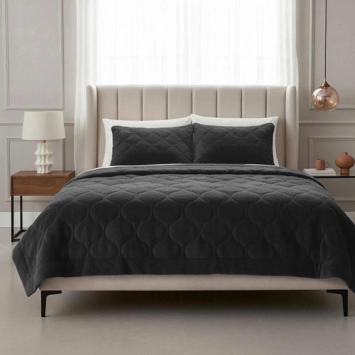 Sleeptime Dekbed en Overtrek in 1 - Teddy - Zwart