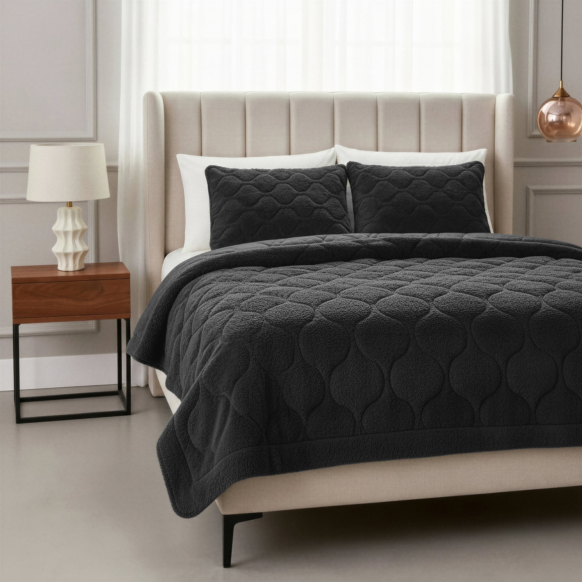 Sleeptime Dekbed en Overtrek in 1 - Teddy - Zwart