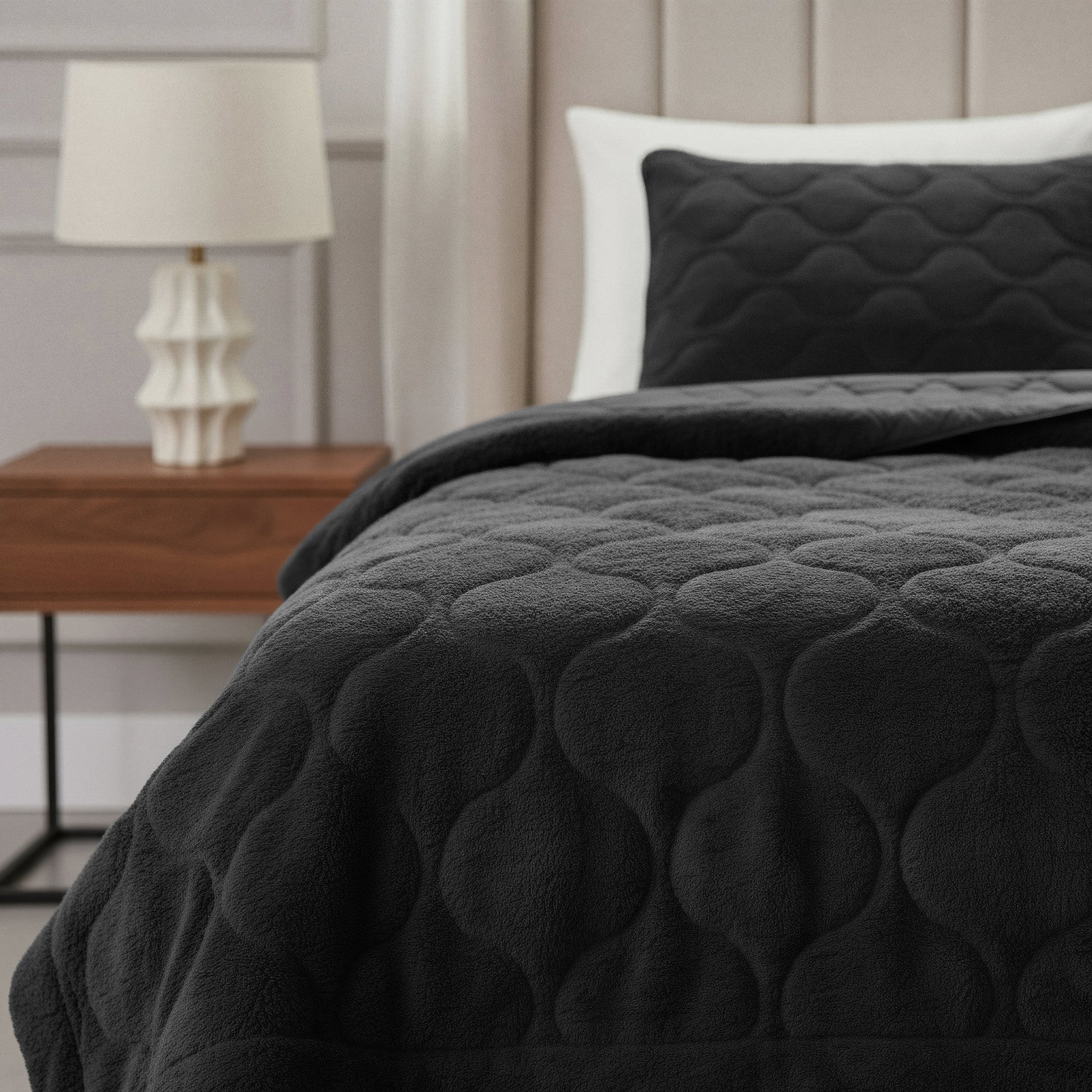 Sleeptime Dekbed en Overtrek in 1 - Teddy - Zwart