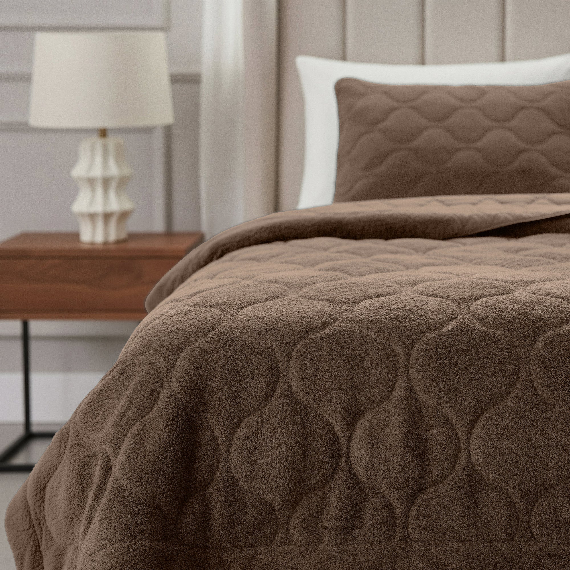Sleeptime Dekbed en Overtrek in 1 - Teddy - Taupe/Bruin