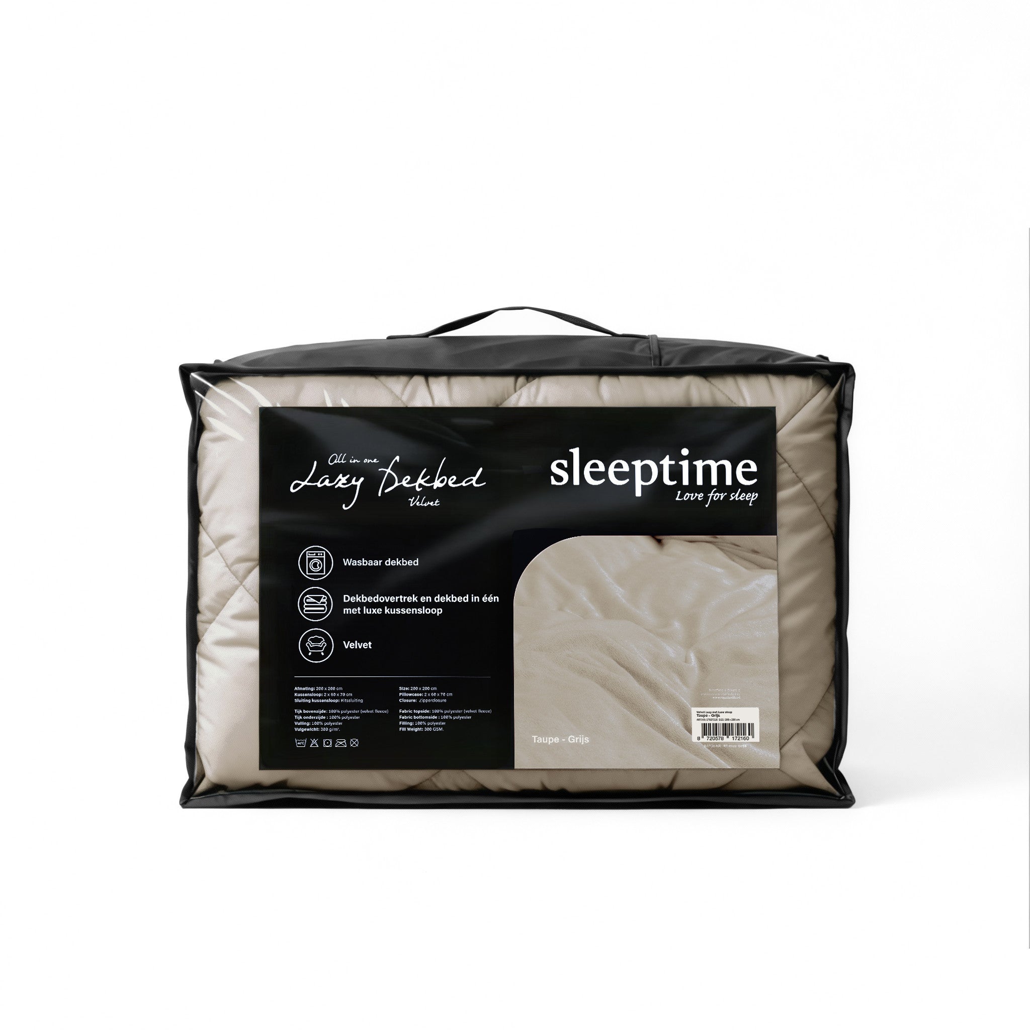 Sleeptime Dekbed en Overtrek in 1 - Velvet - Taupe