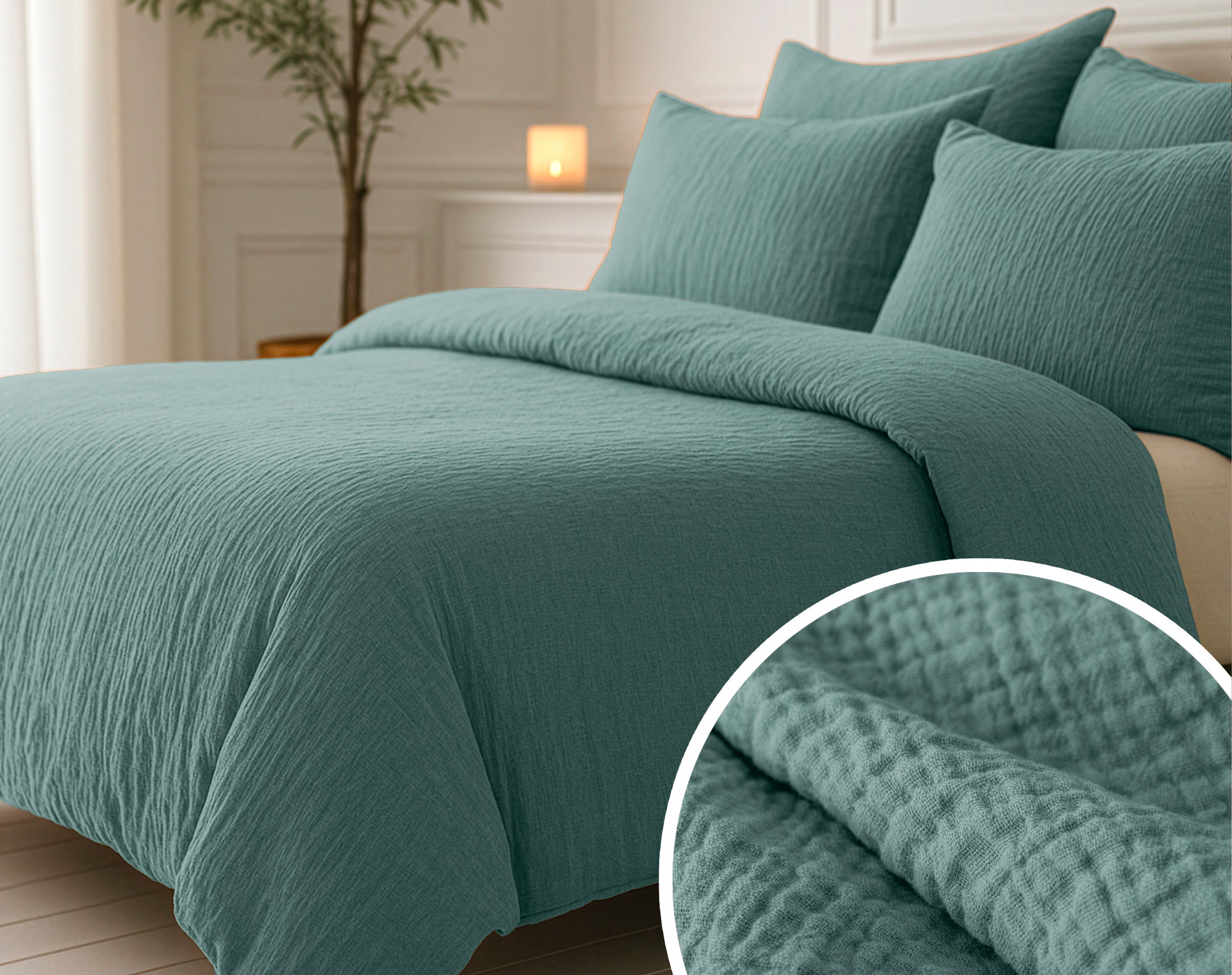 Sleeptime Dekbed en Overtrek in 1 - Mousseline - Groen