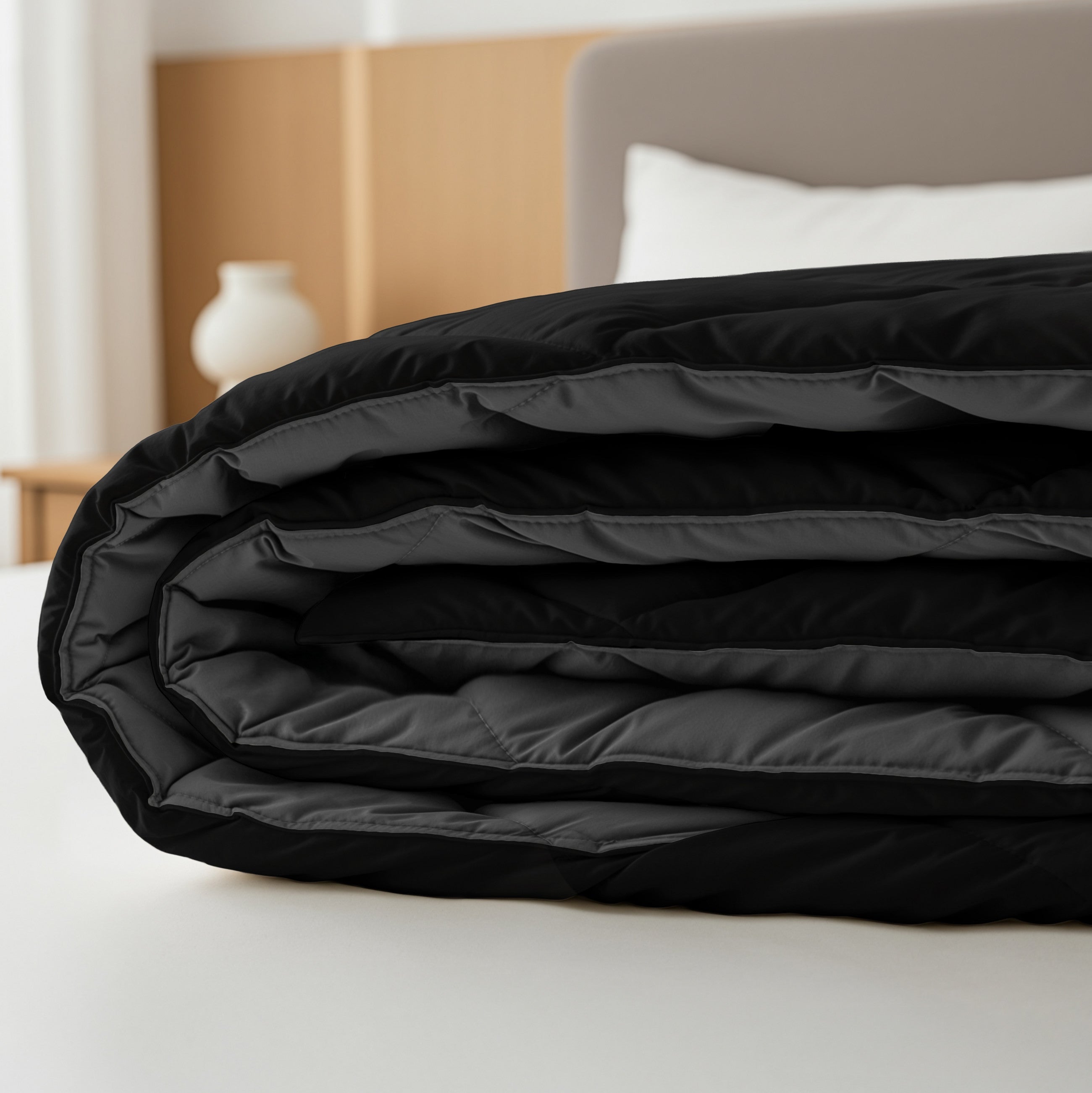 Sleeptime Dekbed en Overtrek in 1 - Diamond - Zwart/Antraciet