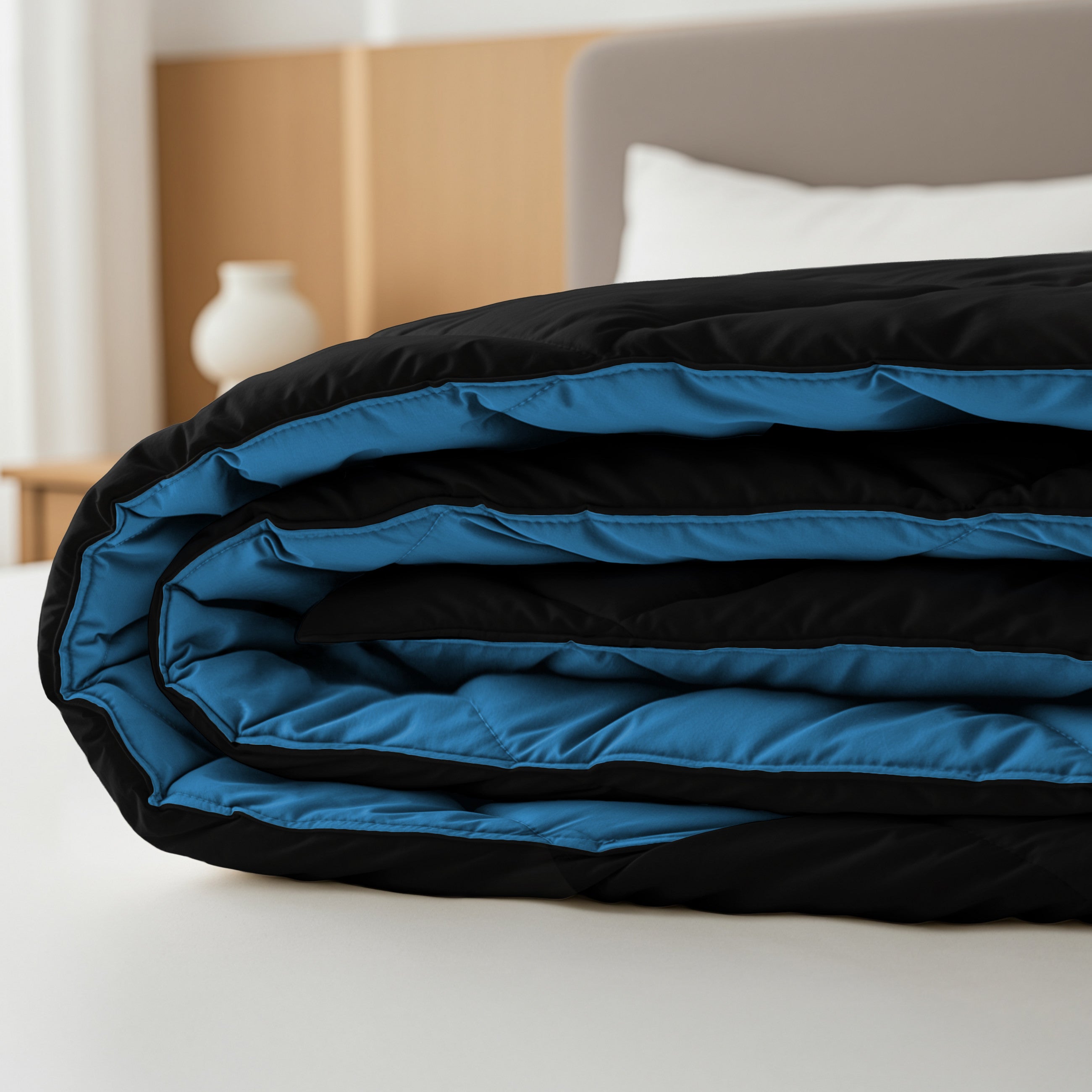 Sleeptime Dekbed en Overtrek in 1 - Diamond - Zwart/Blauw