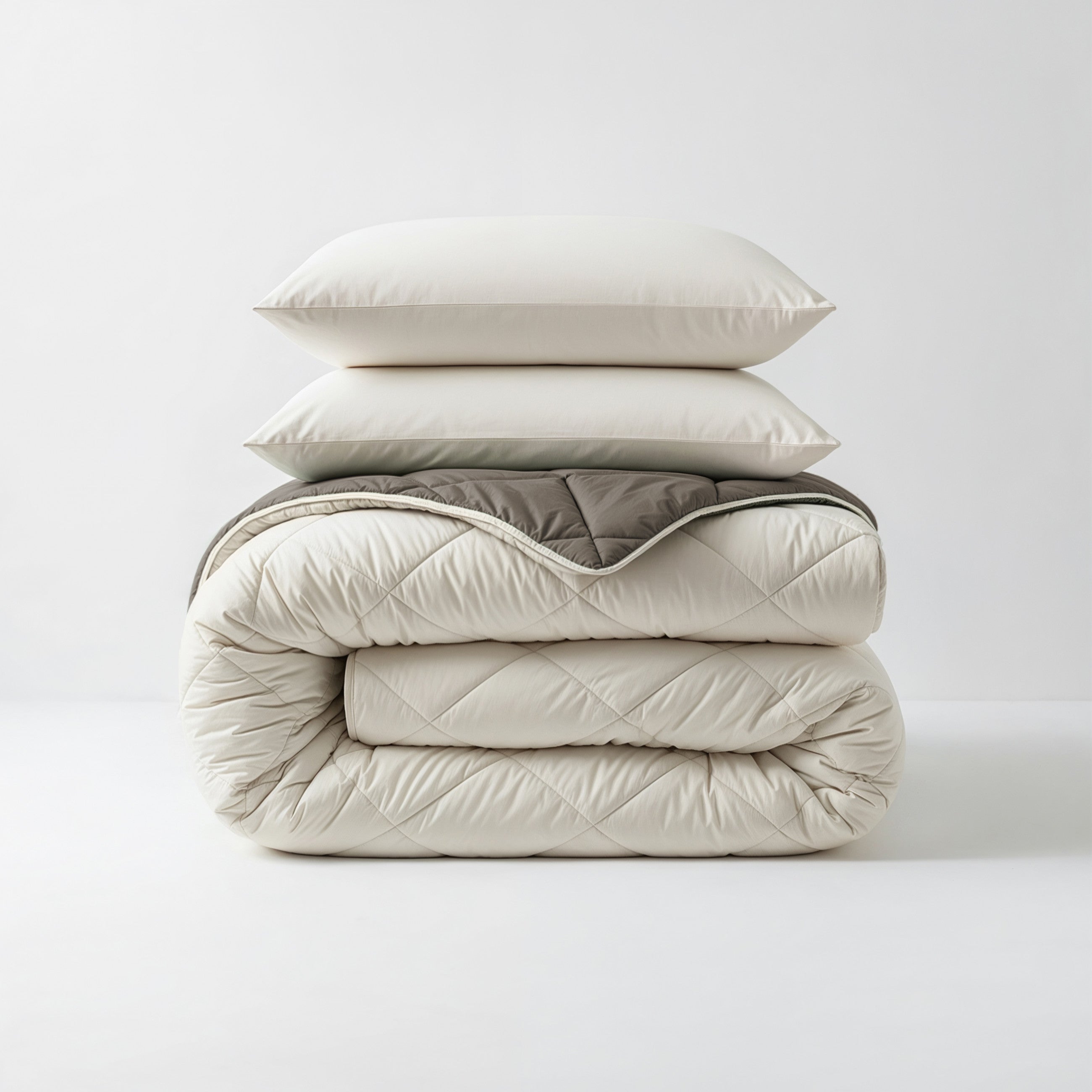 Sleeptime Dekbed en Overtrek in 1 - Diamond - Creme/Kaki