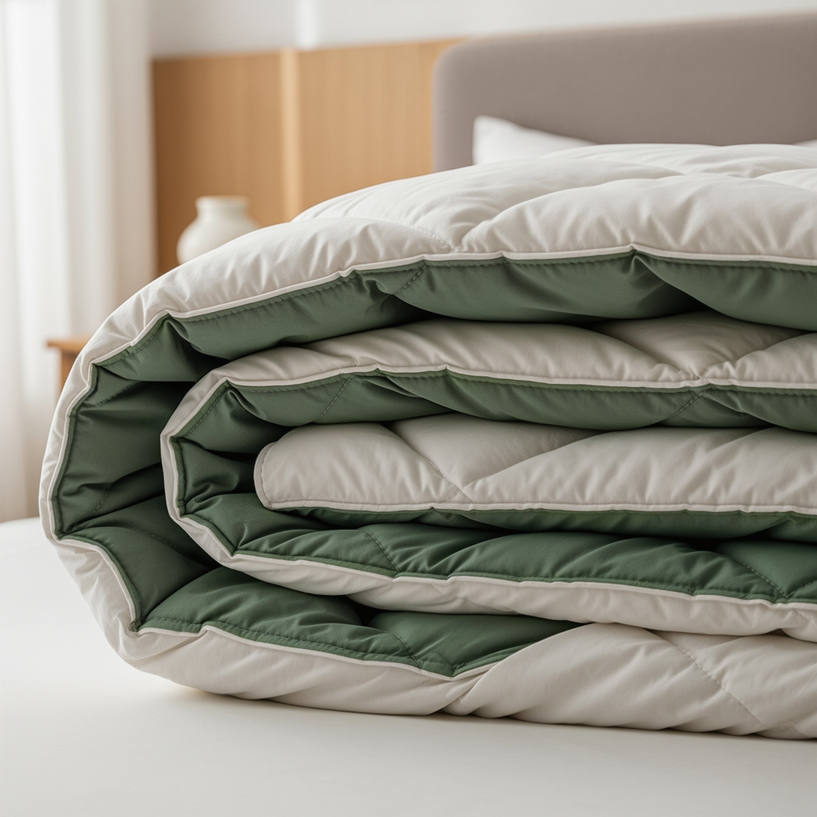 Sleeptime Dekbed en Overtrek in 1 - Diamond - Creme/Groen