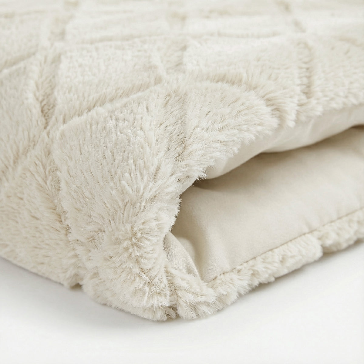 Sleeptime Syon Teddy faux fur dekbedovertrek, kleur creme