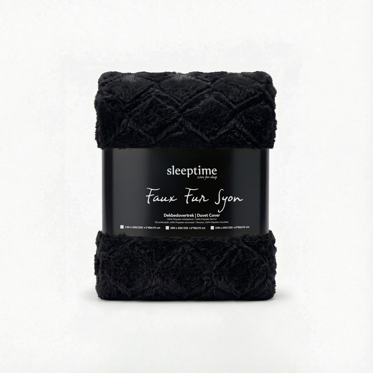 Faux fur dekbedovertrek in zwart, Syon Teddy – Sleeptime