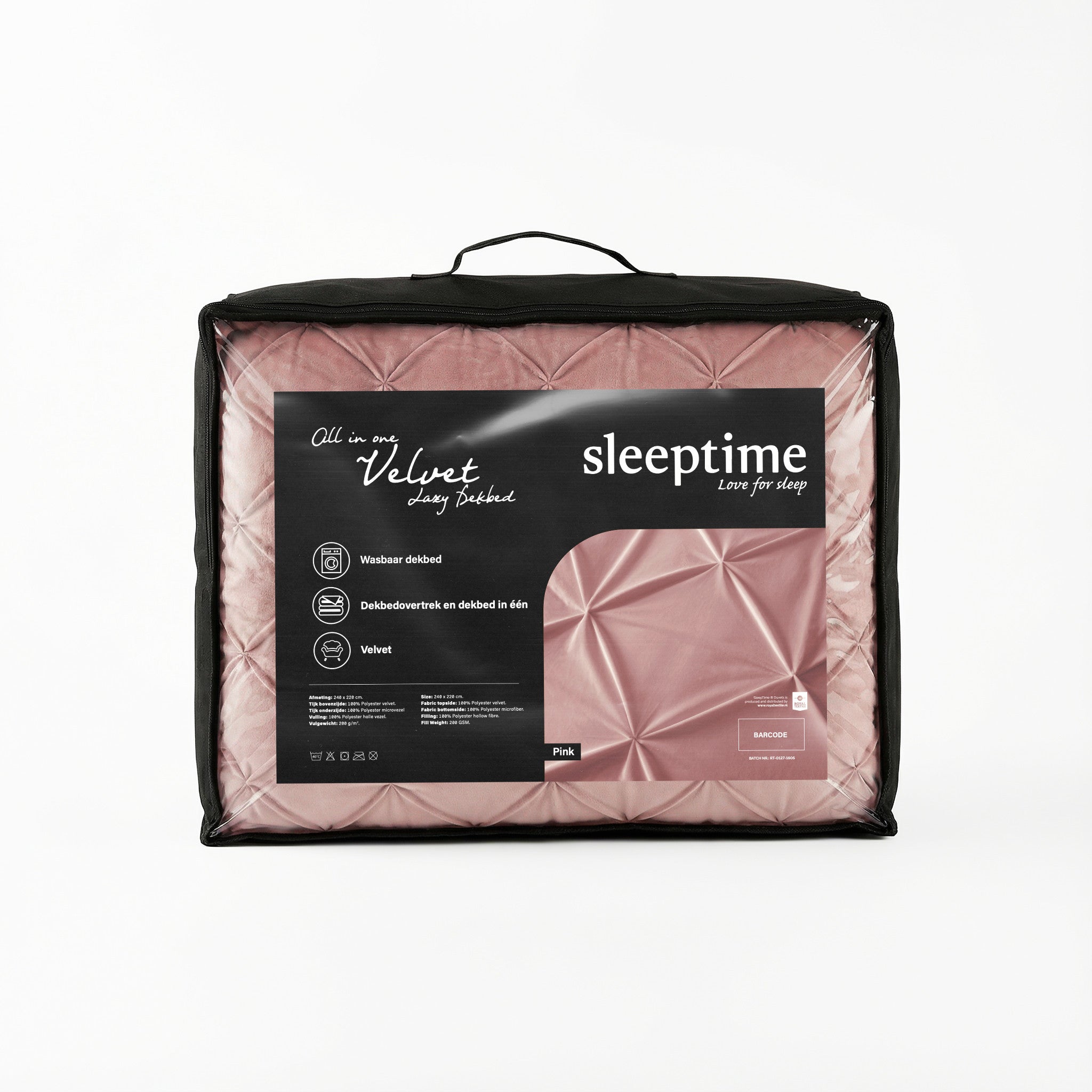 Sleeptime Dekbed en Overtrek in 1 – Velvet Pintuck – Roze