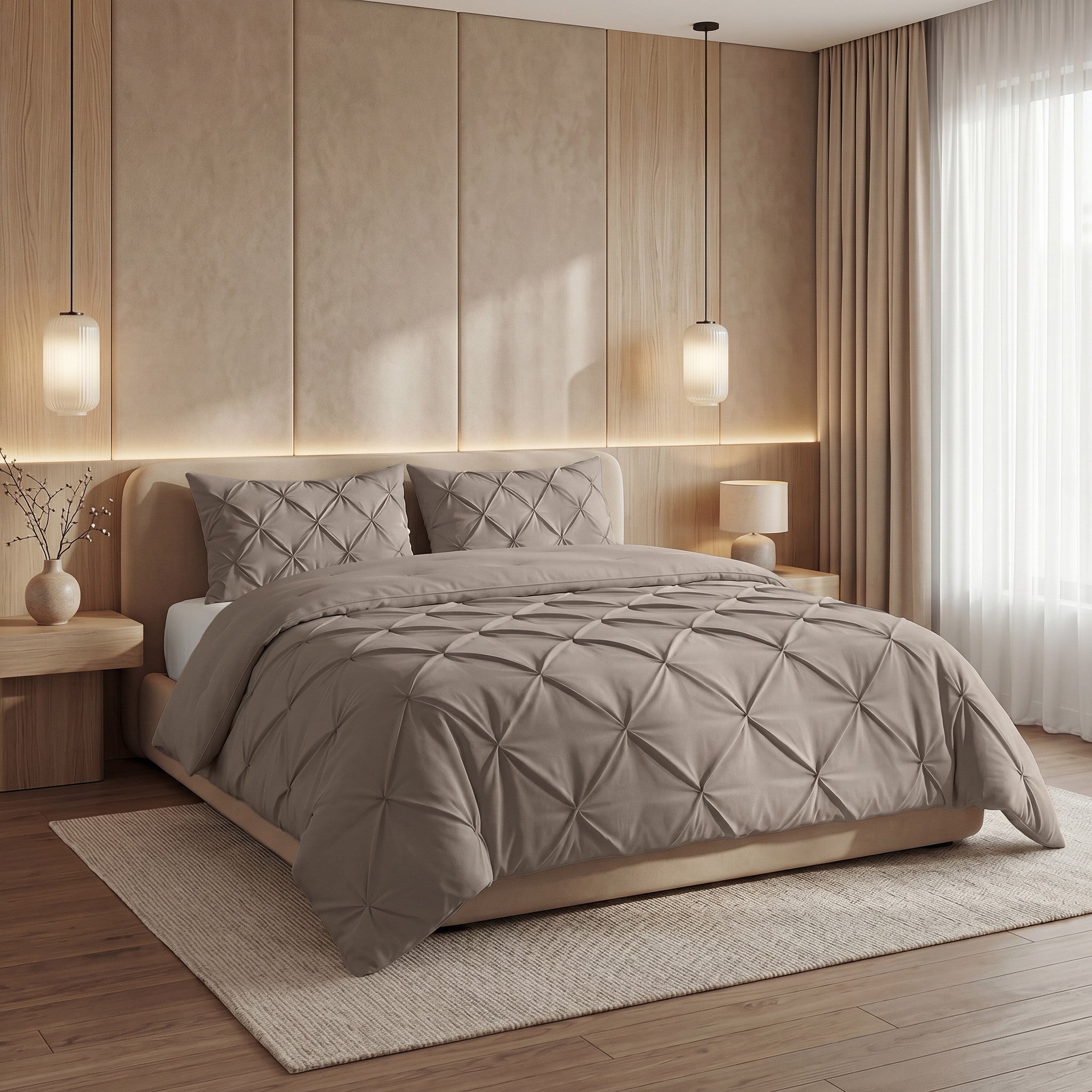 Sleeptime dekbed overtrek in een taupe materiaal