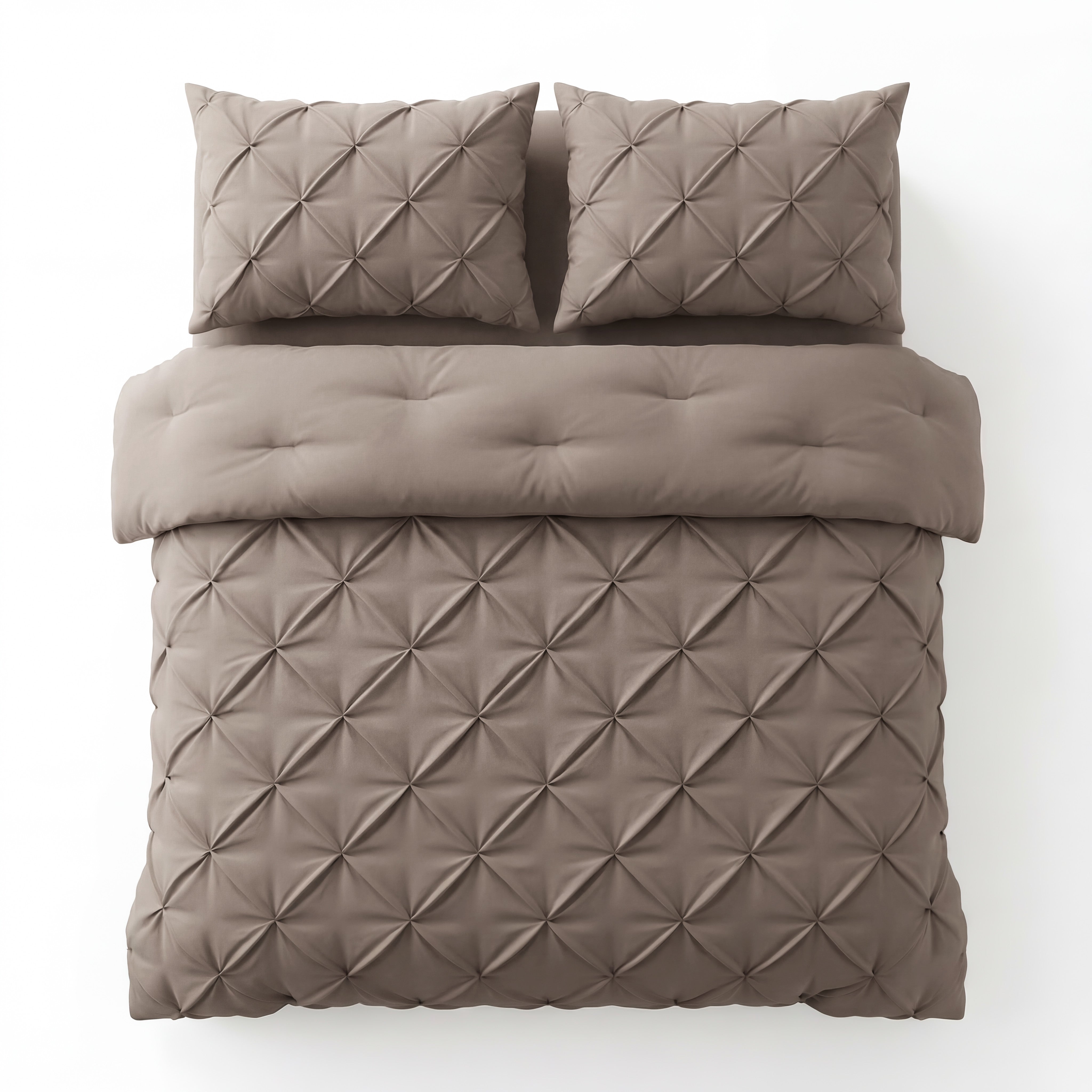 Sleeptime Lazy Pintuck dekbed taupe sfeerfoto