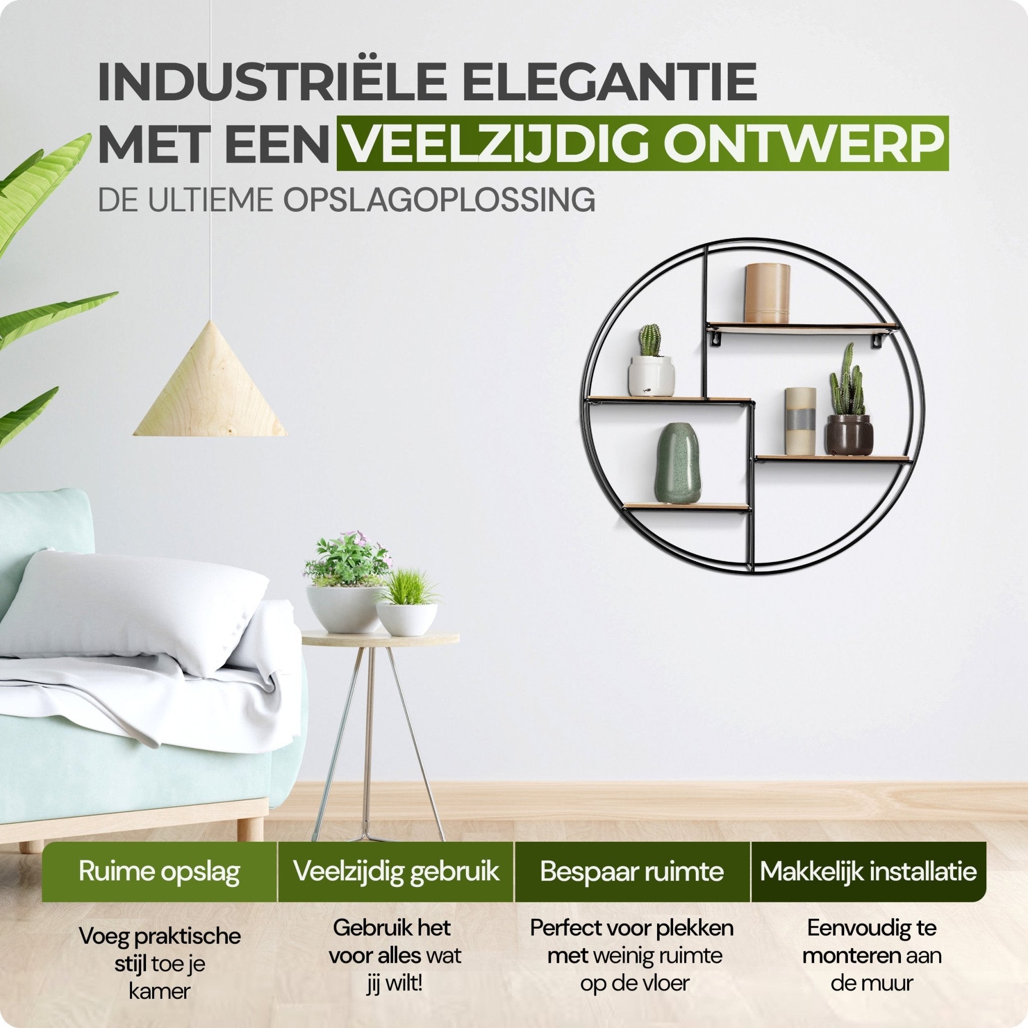 B2C Wandrek Rond Bistro Black - Dromen & Wonen