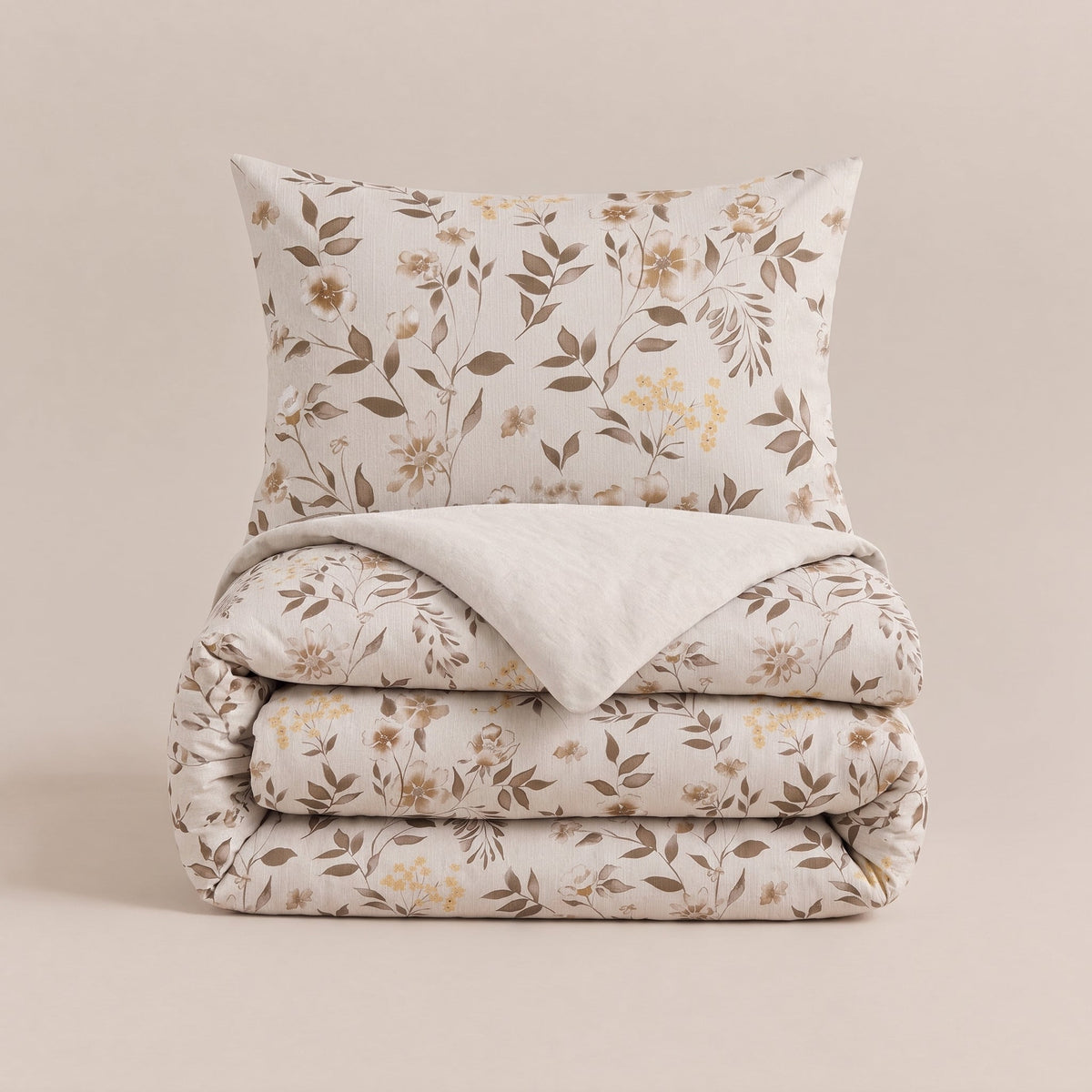 Dekbed en Overtrek in 1 – Bianca Beige – Digitale Print met Kussenslopen – Sleeptime - Dromen & Wonen