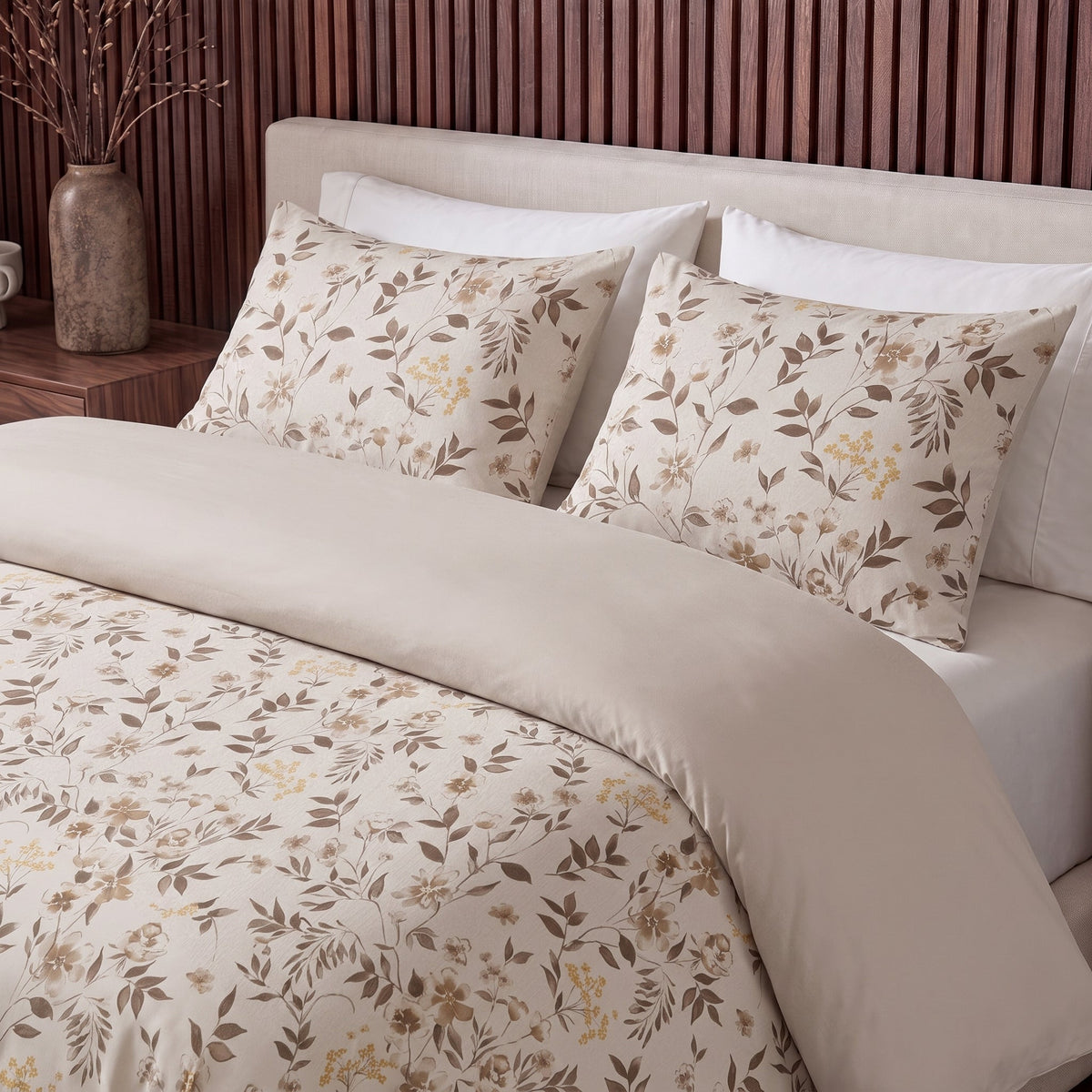 Dekbed en Overtrek in 1 – Bianca Beige – Digitale Print met Kussenslopen – Sleeptime - Dromen & Wonen