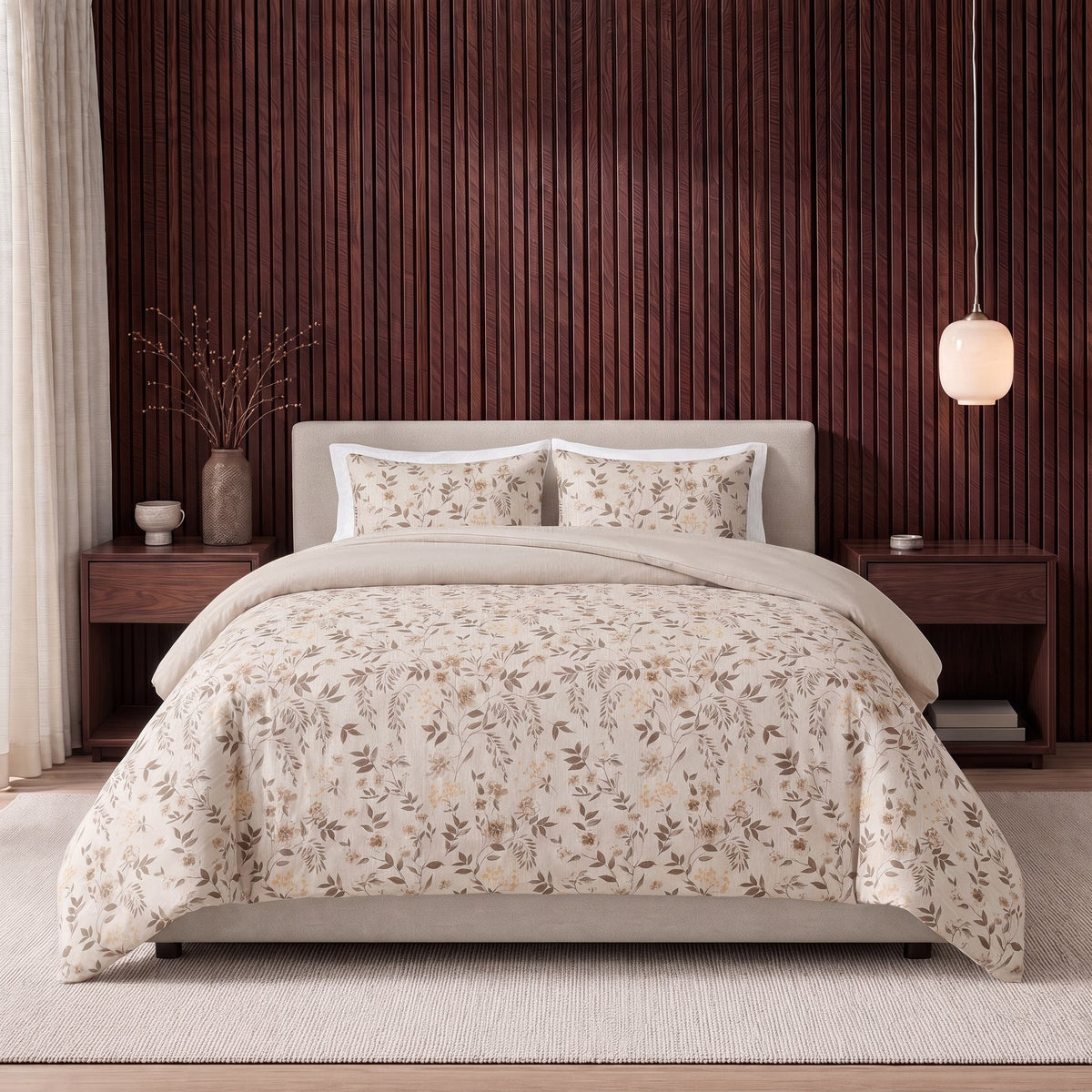 Dekbed en Overtrek in 1 – Bianca Beige – Digitale Print met Kussenslopen – Sleeptime - Dromen & Wonen