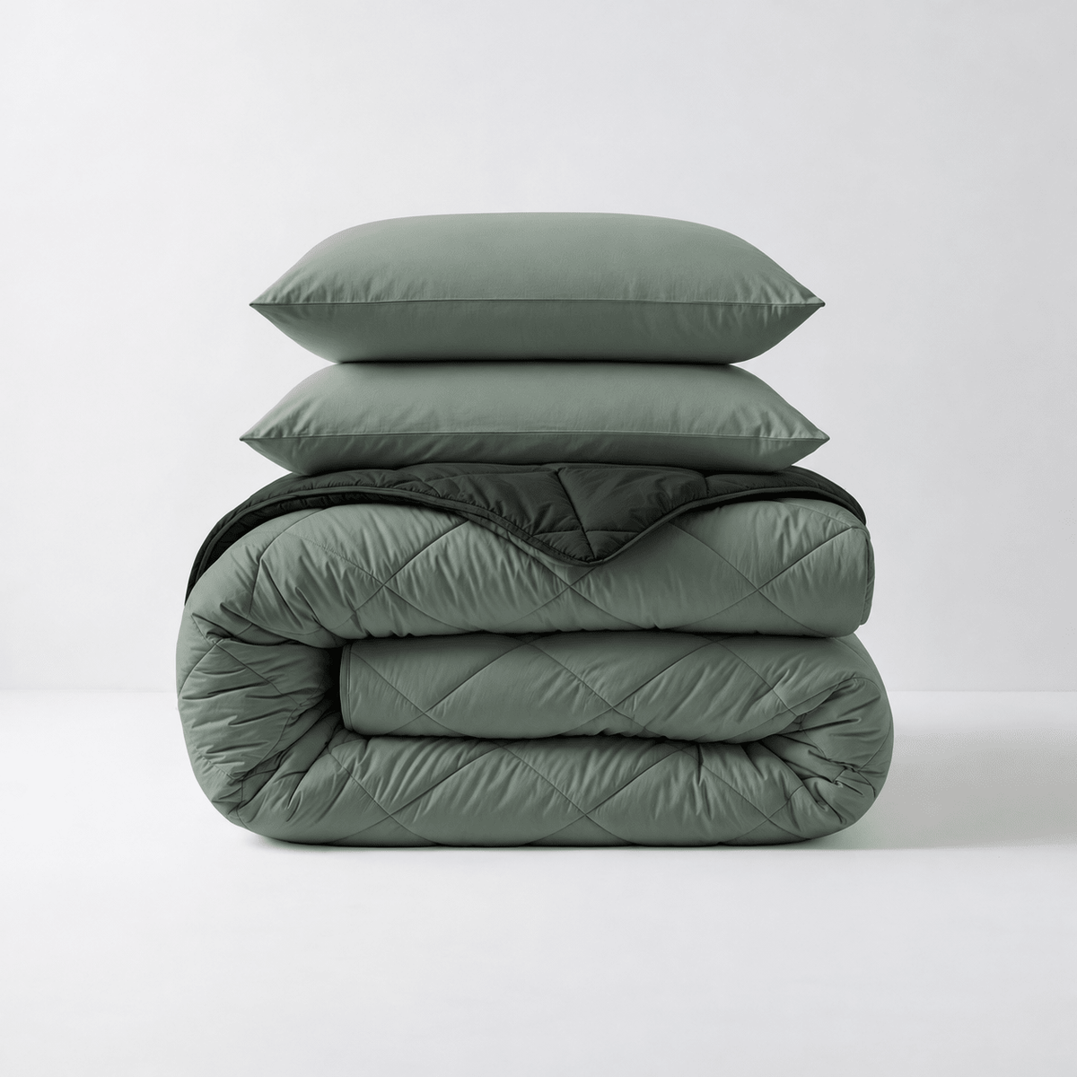 Dekbed en Overtrek in 1 - Diamond - Zacht & Wasbaar - Sleeptime - Groen/Zwart - Dromen & Wonen