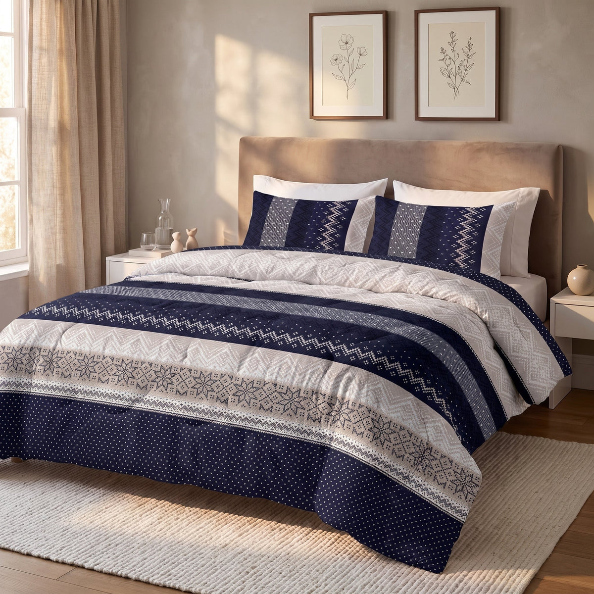 Dekbed en Overtrek in 1 – Elisabeth Navy – Sleeptime - Dromen & Wonen