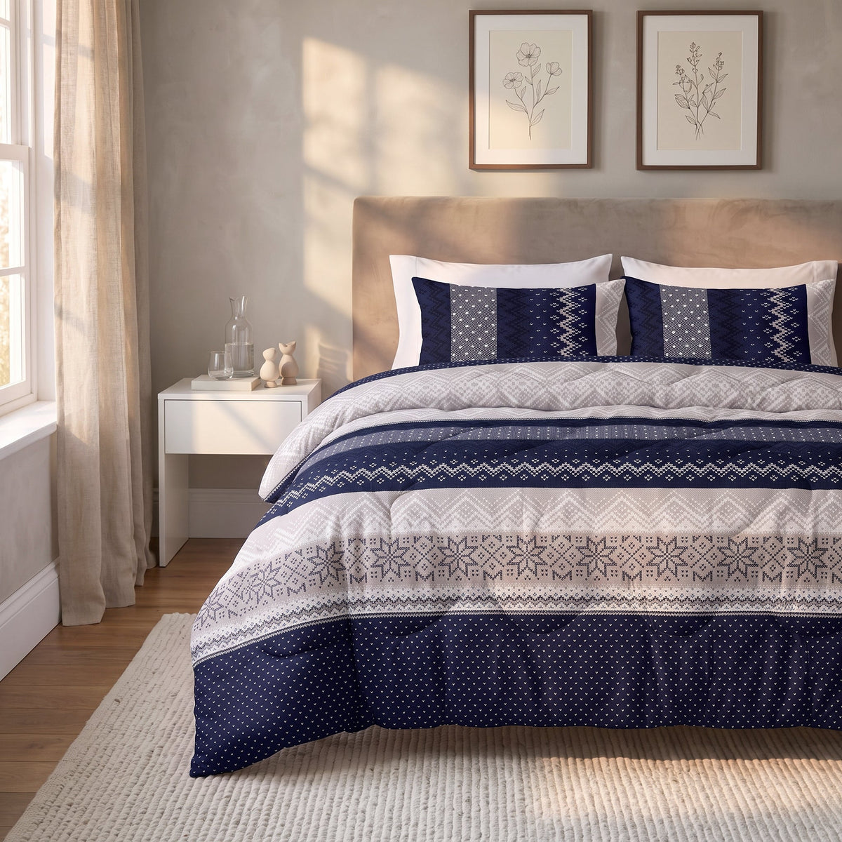 Dekbed en Overtrek in 1 – Elisabeth Navy – Sleeptime - Dromen & Wonen