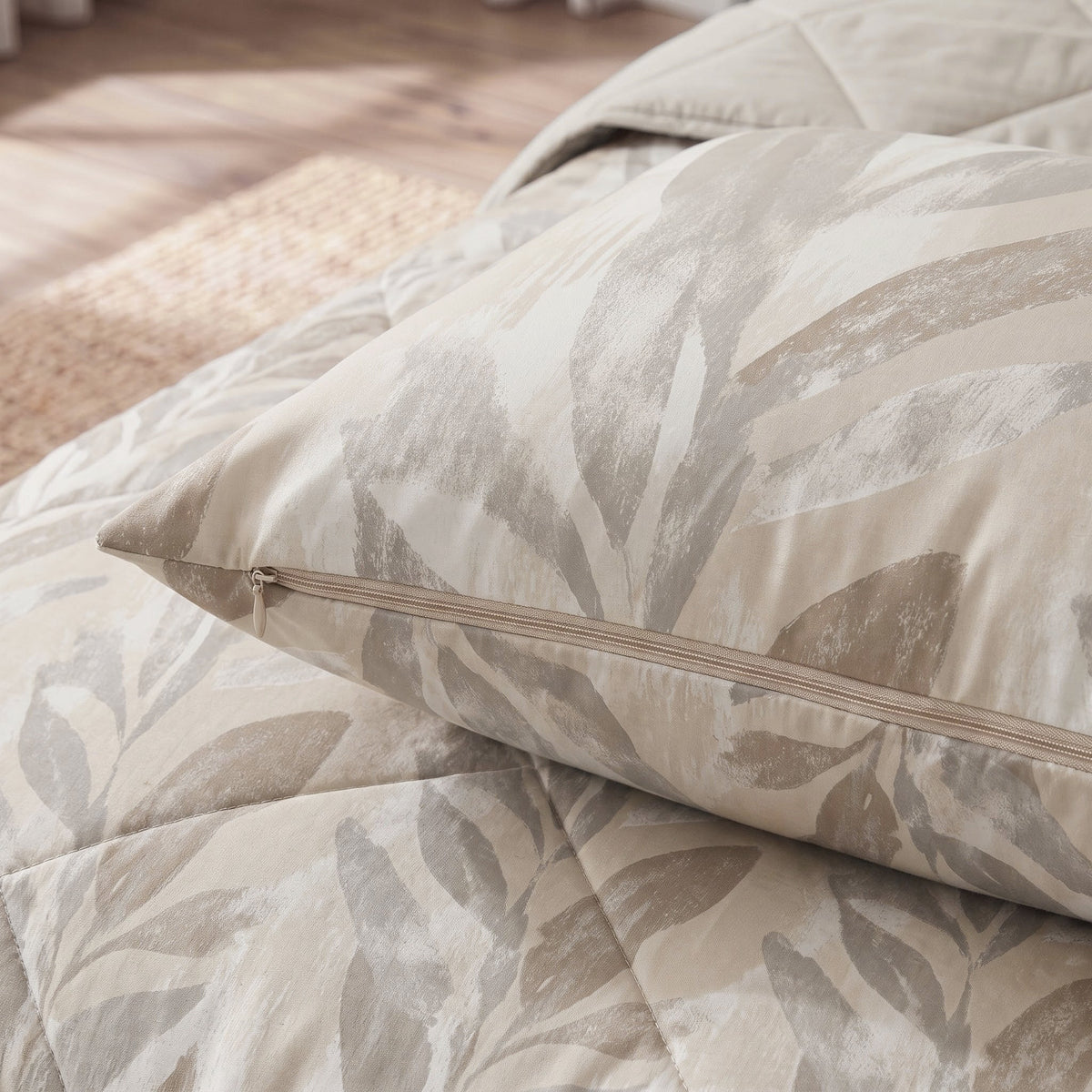 Dekbed en Overtrek in 1 – Gacho Taupe – 100% Katoen met Kussenslopen – Dreamhouse - Dromen & Wonen