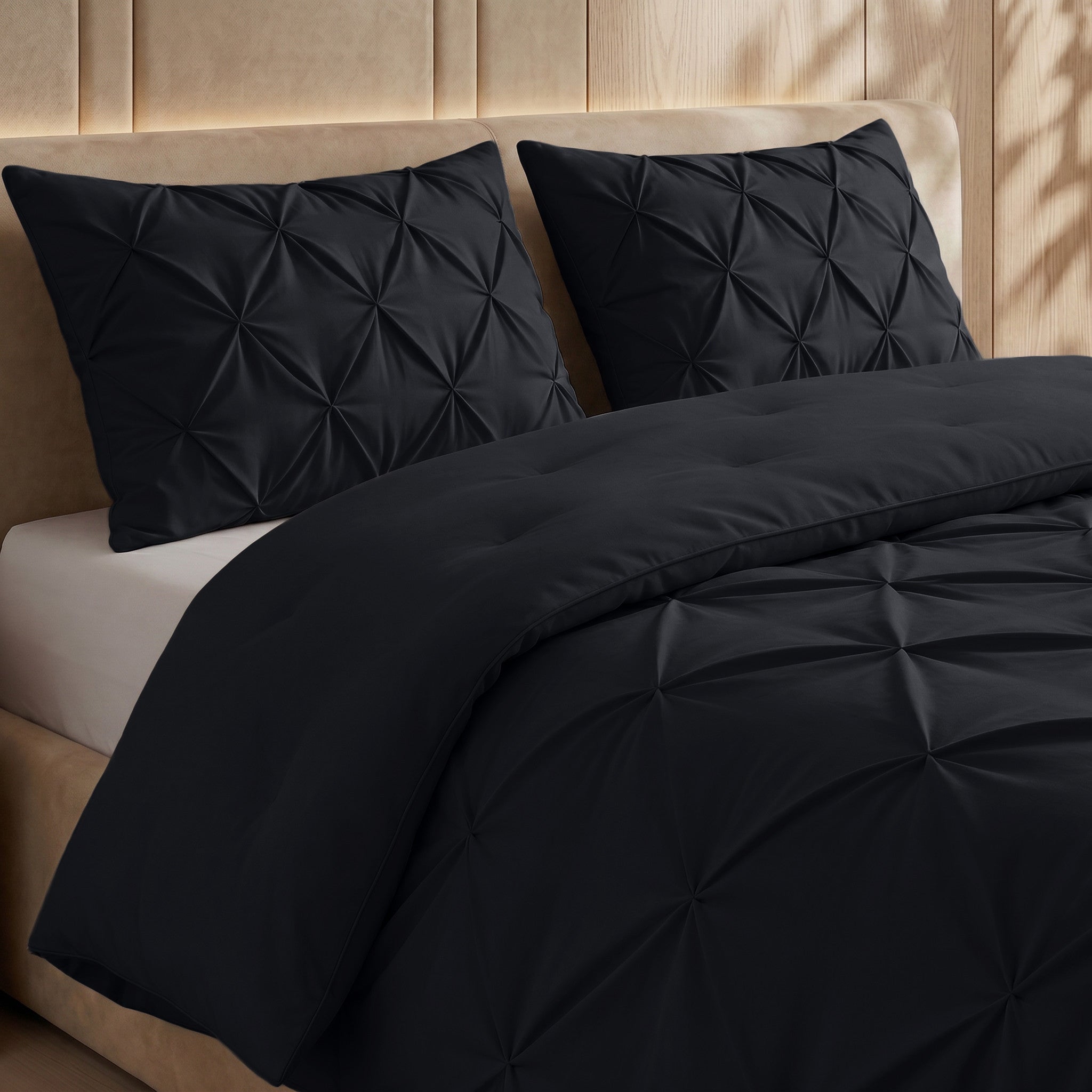 Dekbed en Overtrek in 1 – Pintuck Design – Antraciet – Sleeptime - Dromen & Wonen