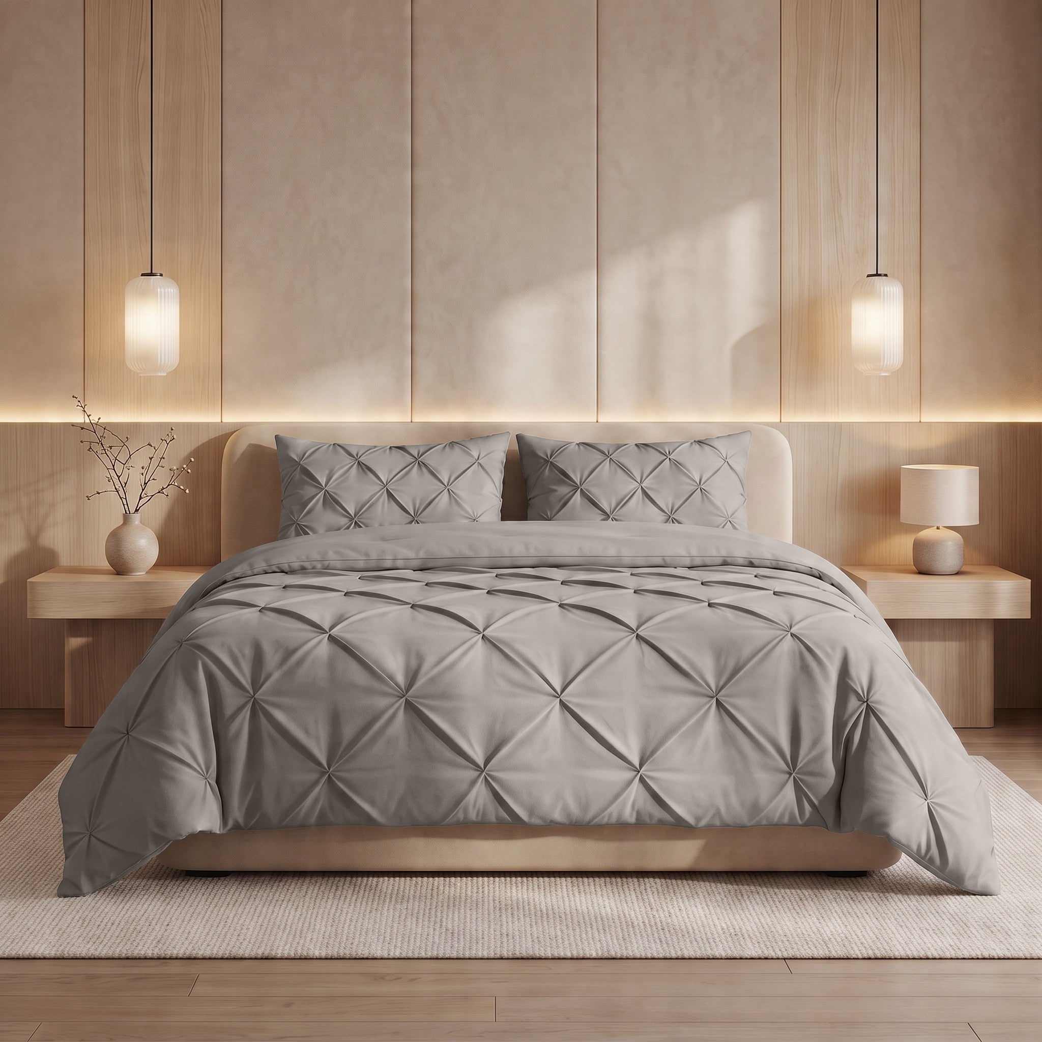 Dekbed en Overtrek in 1 – Pintuck Design – Grijs – Sleeptime - Dromen & Wonen