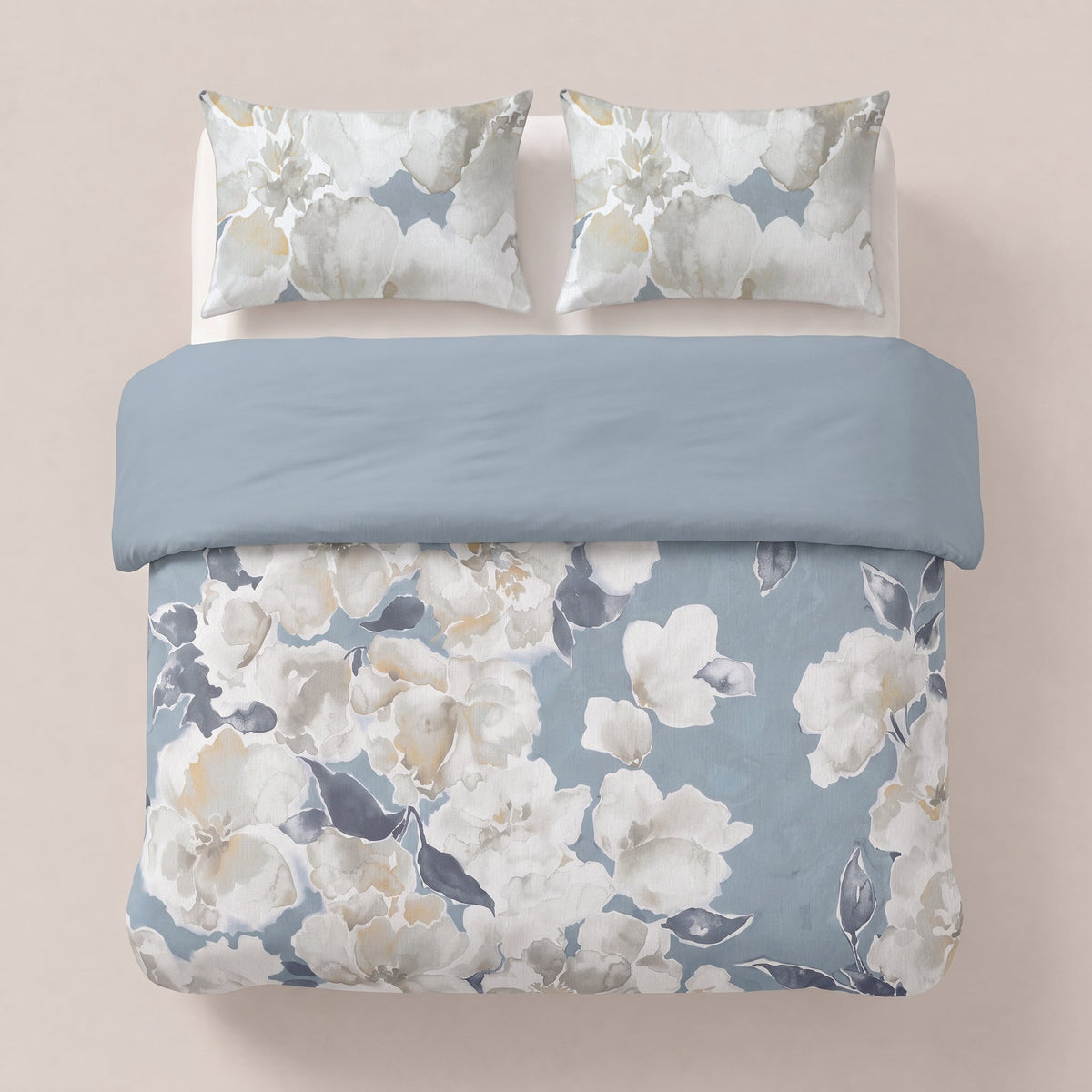 Dekbed en Overtrek in 1 – Stephanie Blauw – Digitale Print met Kussenslopen – Sleeptime - Dromen & Wonen