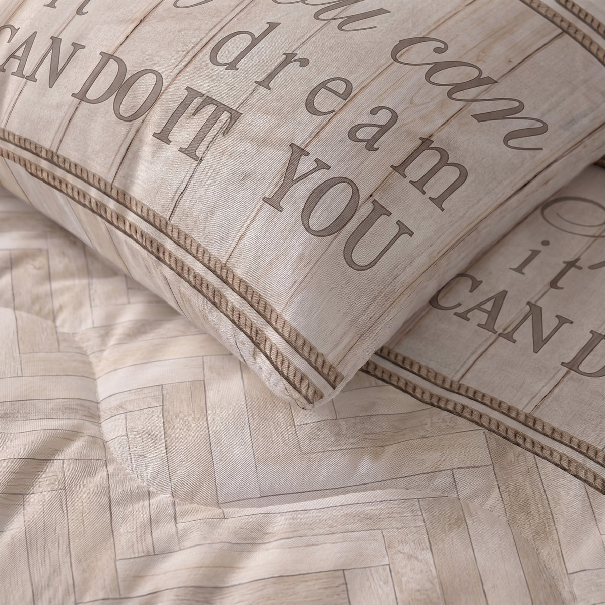 Dekbed en Overtrek in 1 – Visgraat Zand – Sleeptime - Dromen & Wonen