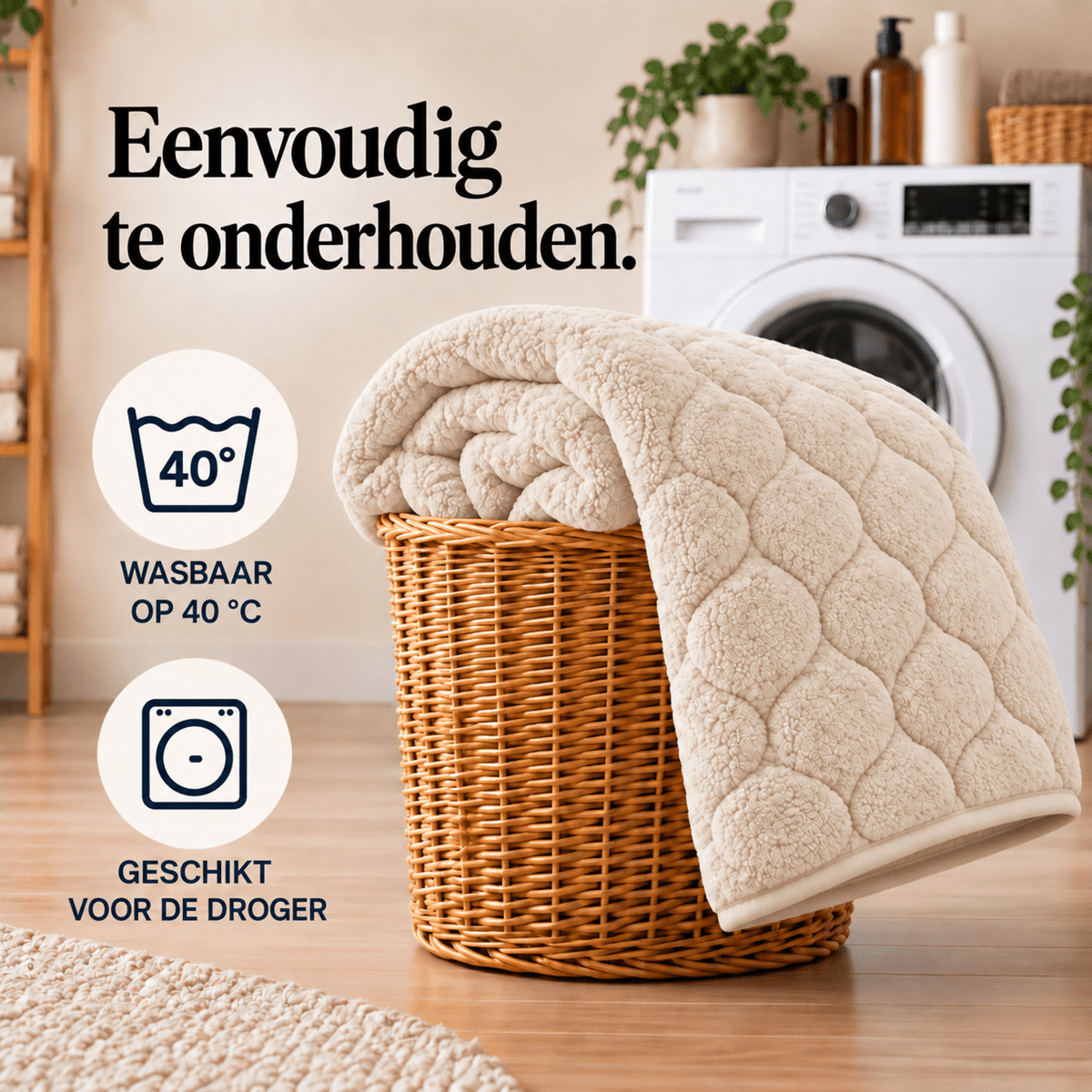 Dekbed en Overtrek in 1 – Zacht Teddy Dekbed – Beige – Sleeptime - Dromen & Wonen