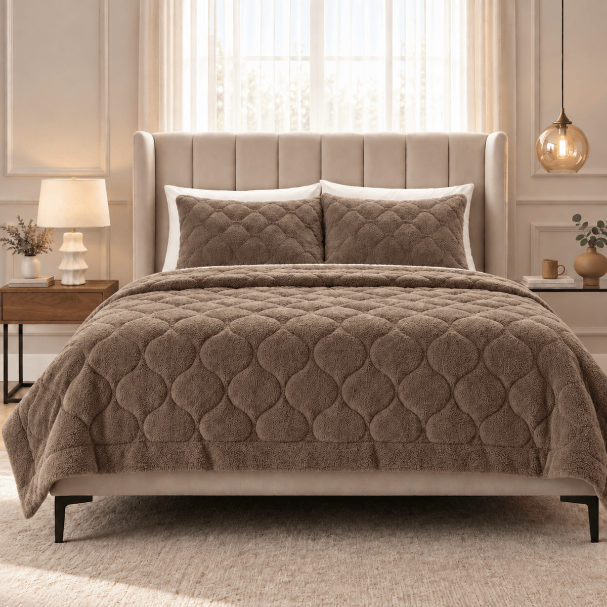 Dekbed en Overtrek in 1 – Zacht Teddy Dekbed – Bruin – Sleeptime - Dromen & Wonen