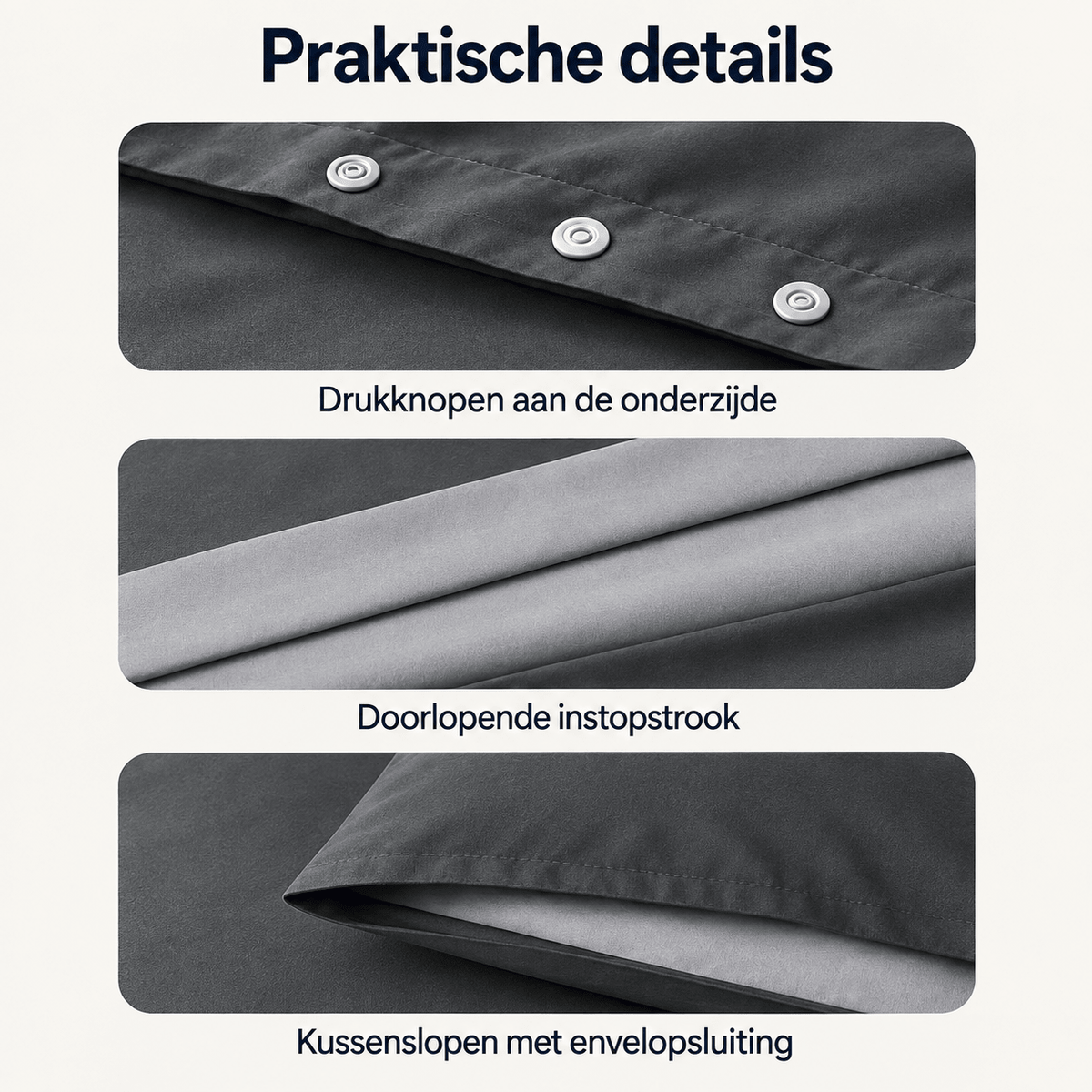 Dekbedovertrek Dubbelzijdig – Hotel Micropercal – Grijs/Antraciet – Zensation - Dromen & Wonen