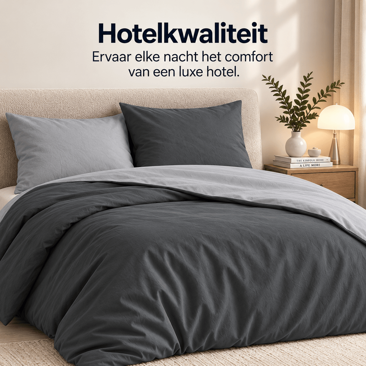 Dekbedovertrek Dubbelzijdig – Hotel Micropercal – Grijs/Antraciet – Zensation - Dromen & Wonen