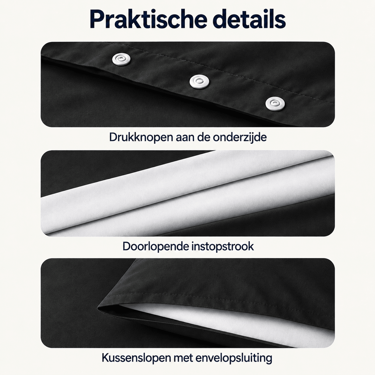 Dekbedovertrek Dubbelzijdig – Hotel Micropercal – Zwart/Wit – Zensation - Dromen & Wonen