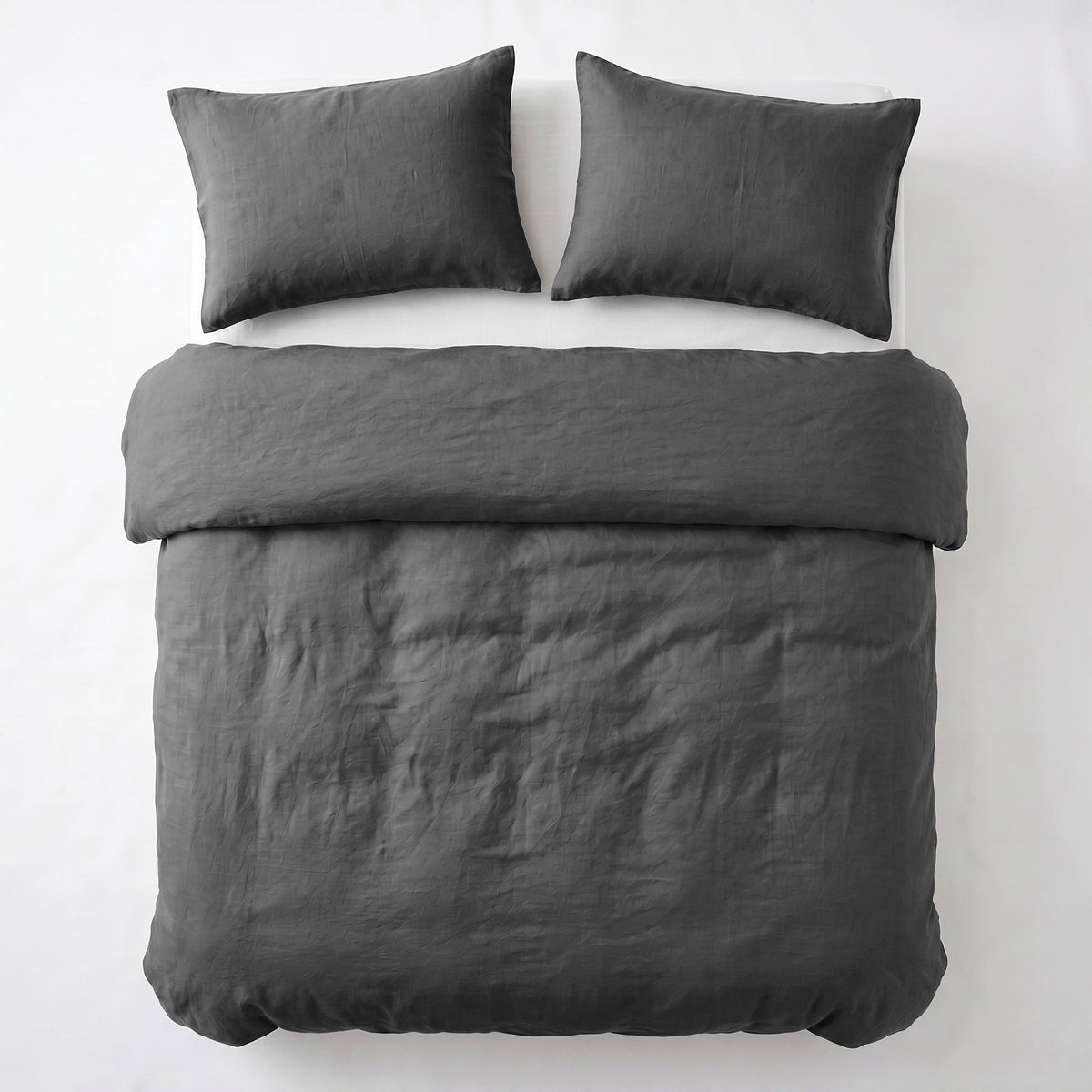 Dekbedovertrek Stone Washed - 100% Gewassen Katoen - Anthracite - Dreamhouse - Dromen & Wonen