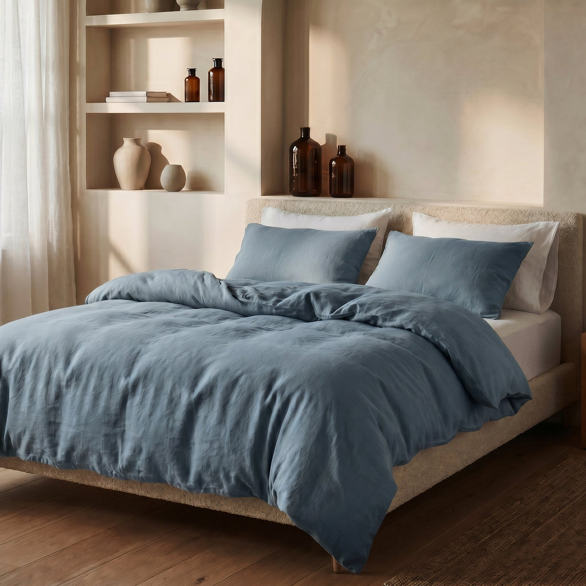 Dekbedovertrek Stone Washed - 100% Gewassen Katoen - Blue - Dreamhouse - Dromen & Wonen
