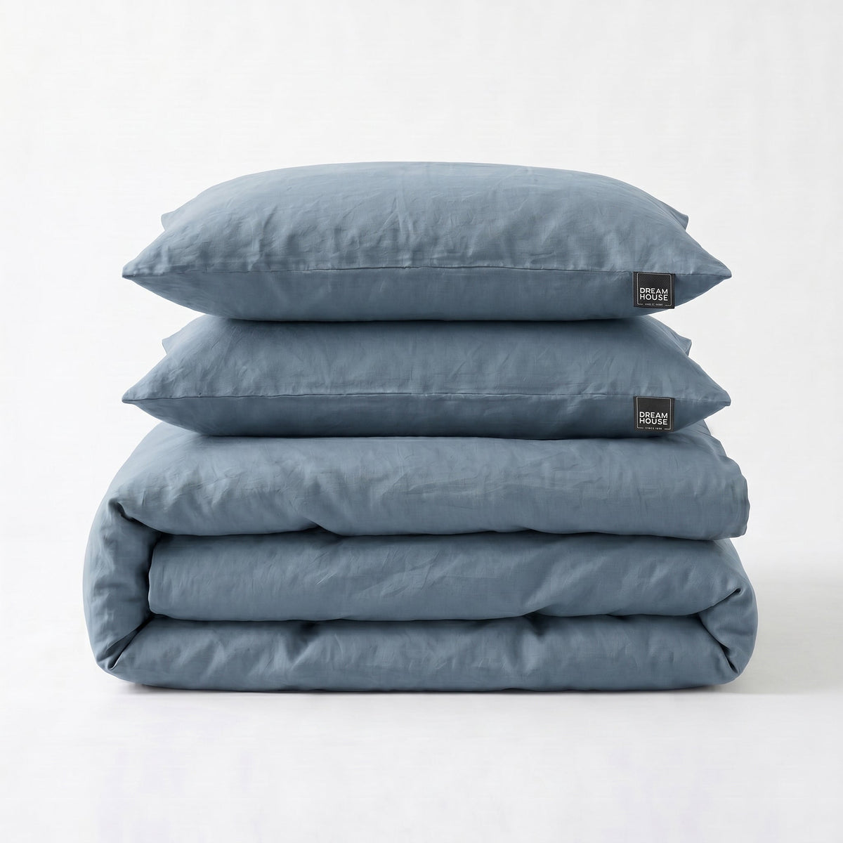 Dekbedovertrek Stone Washed - 100% Gewassen Katoen - Blue - Dreamhouse - Dromen & Wonen