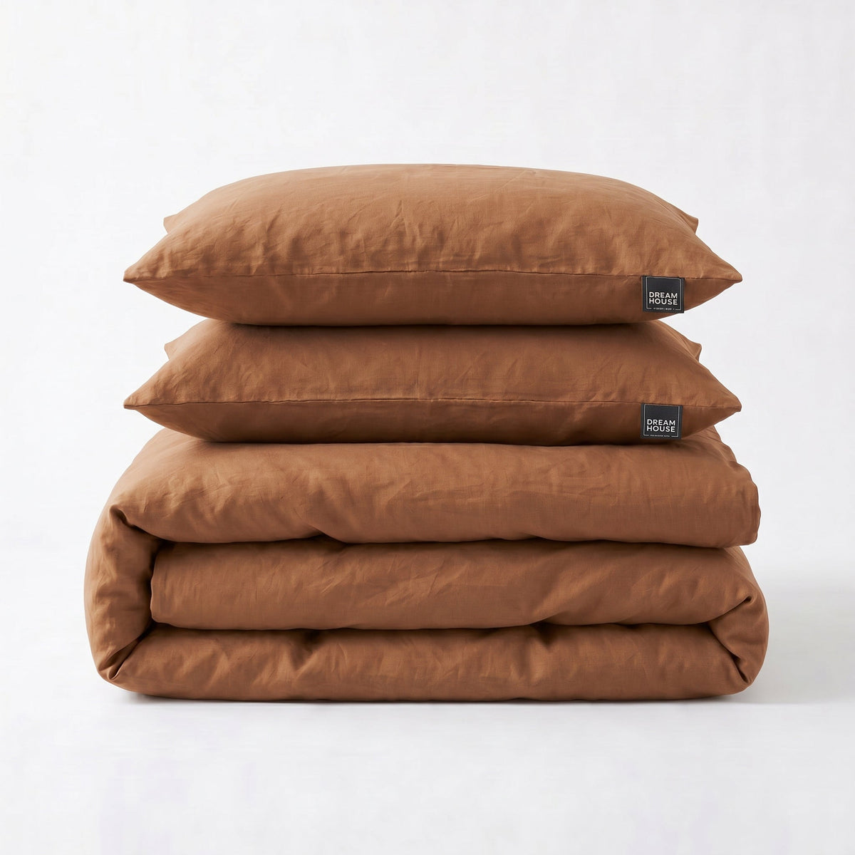 Dekbedovertrek Stone Washed - 100% Gewassen Katoen - Brown - Dreamhouse - Dromen & Wonen