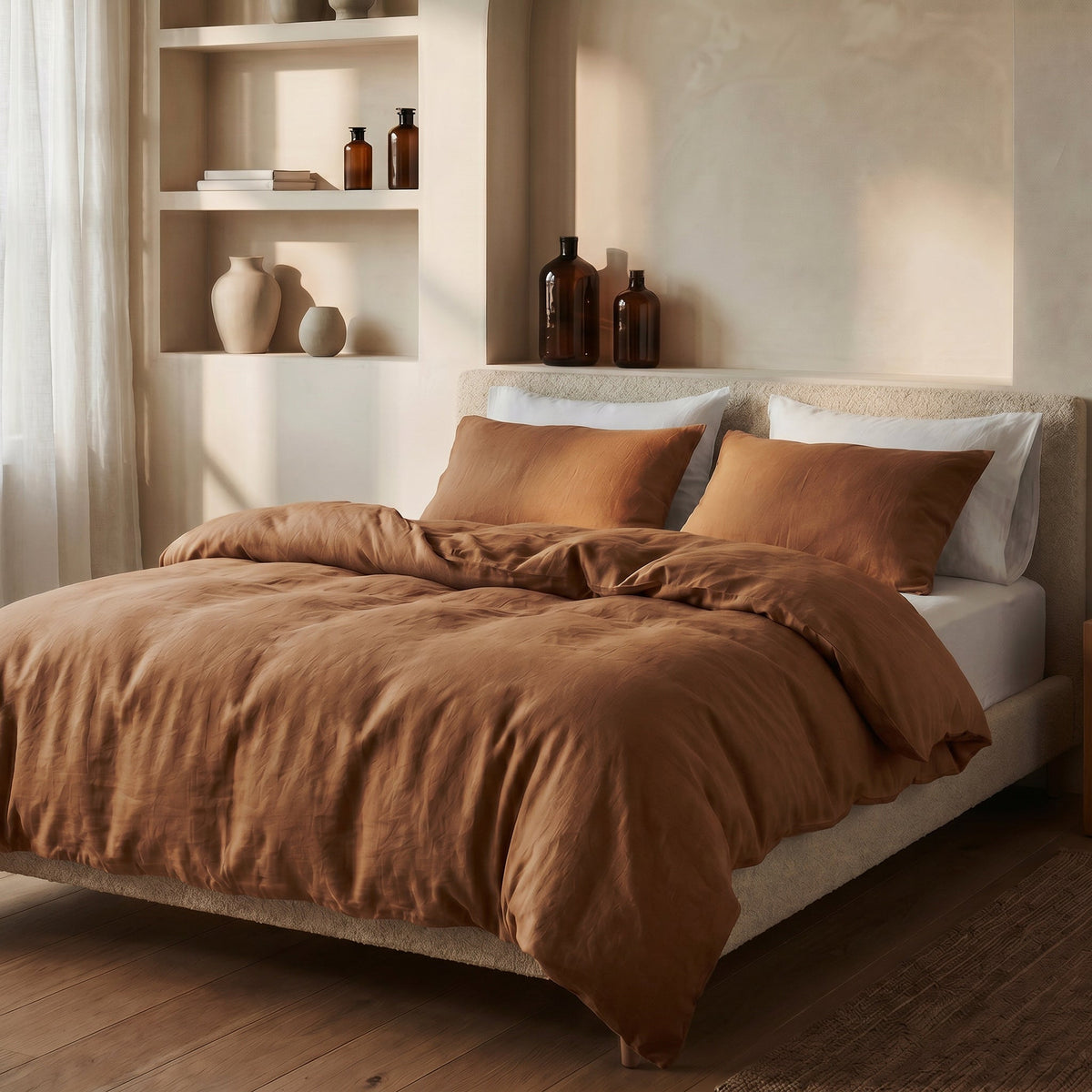 Dekbedovertrek Stone Washed - 100% Gewassen Katoen - Brown - Dreamhouse - Dromen & Wonen