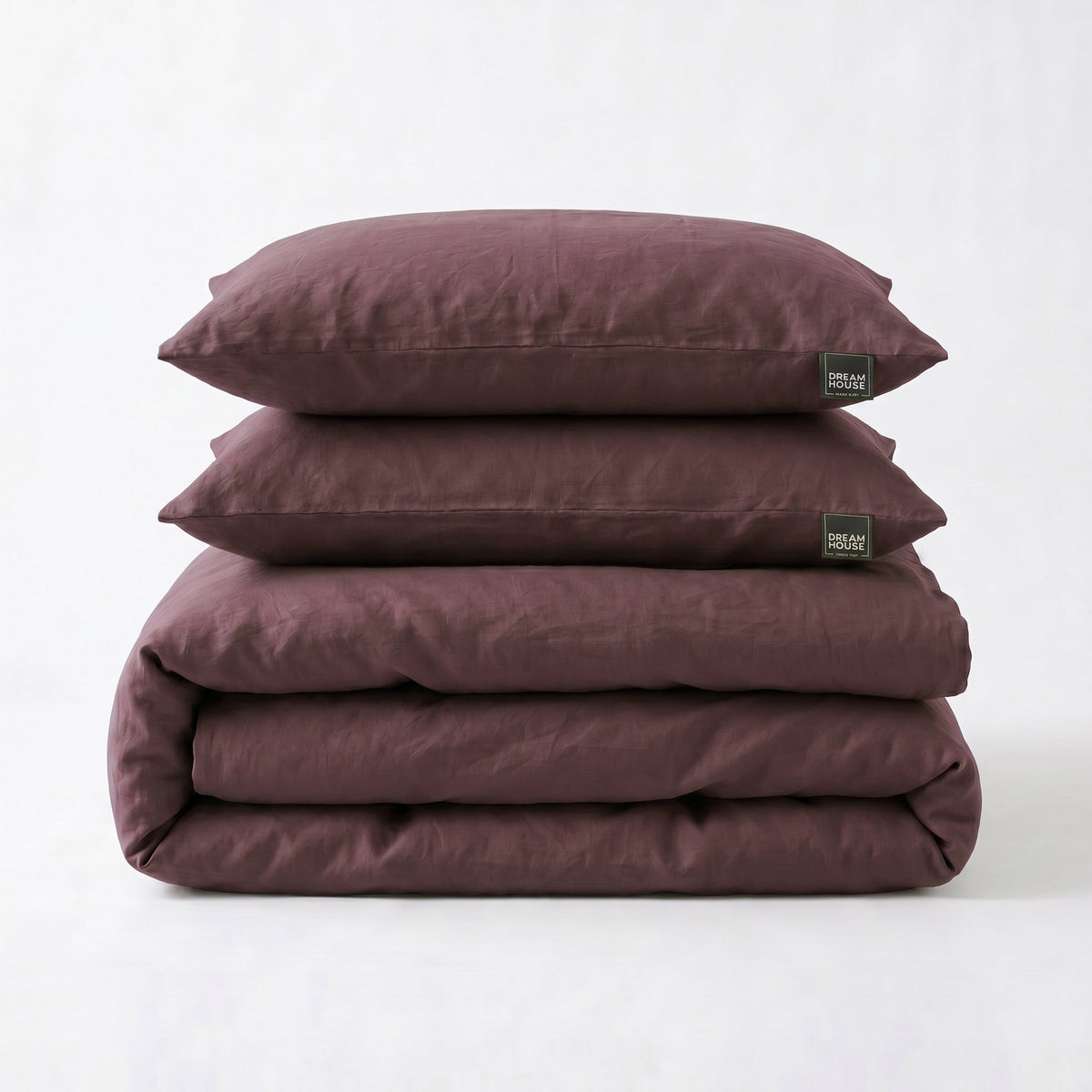 Dekbedovertrek Stone Washed - 100% Gewassen Katoen - Burgundy - Dreamhouse - Dromen & Wonen