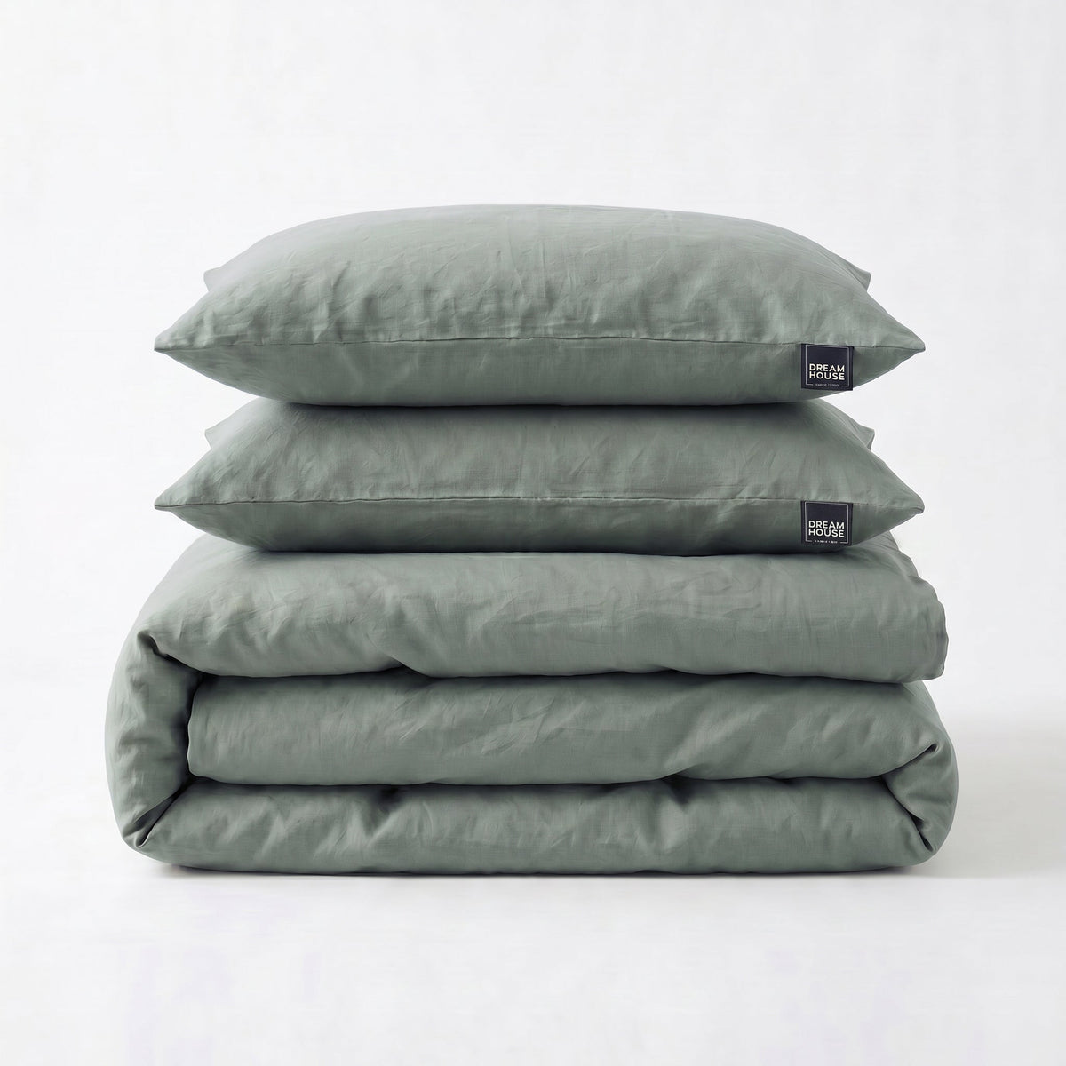 Dekbedovertrek Stone Washed - 100% Gewassen Katoen - Green - Dreamhouse - Dromen & Wonen