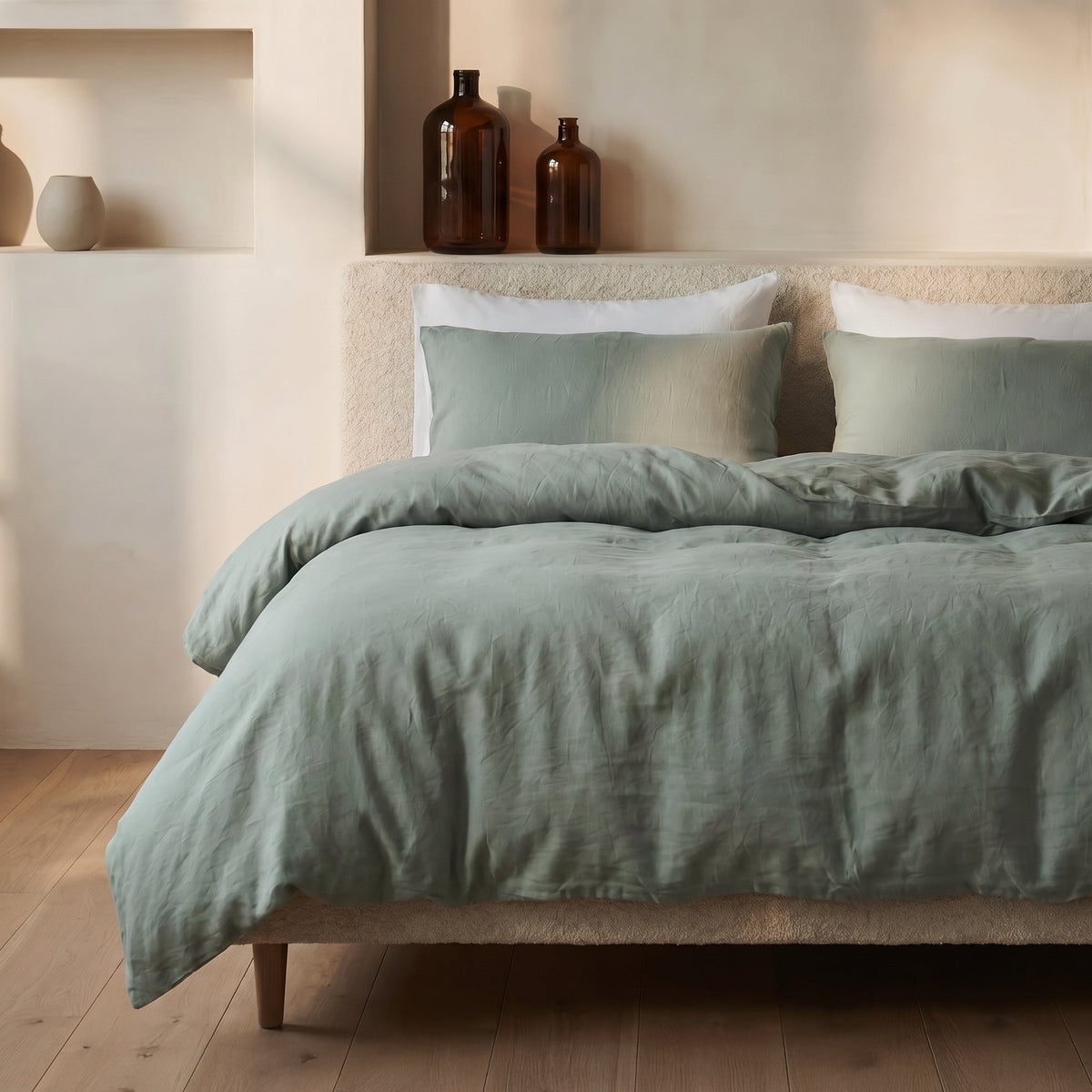 Dekbedovertrek Stone Washed - 100% Gewassen Katoen - Green - Dreamhouse - Dromen & Wonen